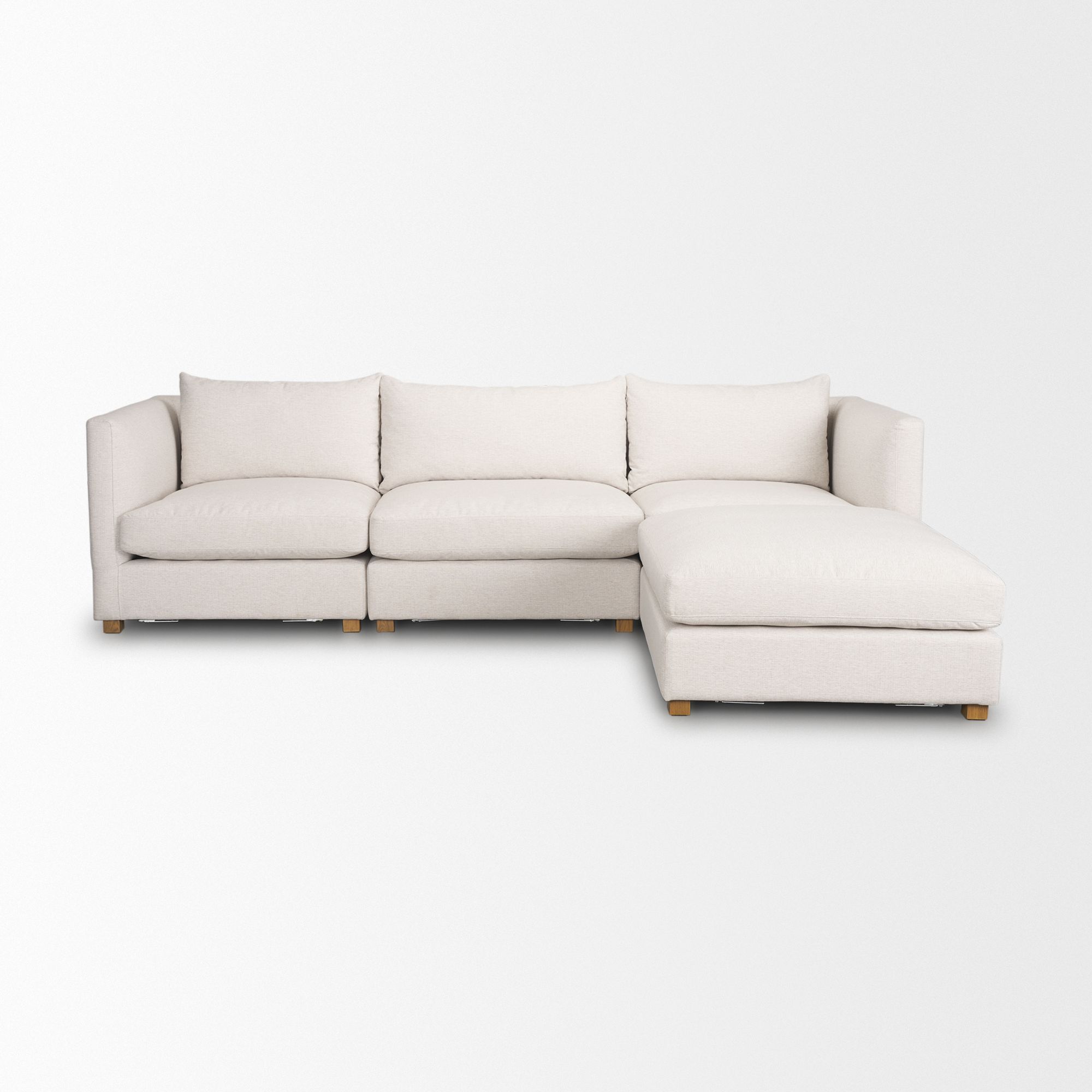 Mercana Halston 4 Piece Sectional with 1 x Ottoman - Oatmeal