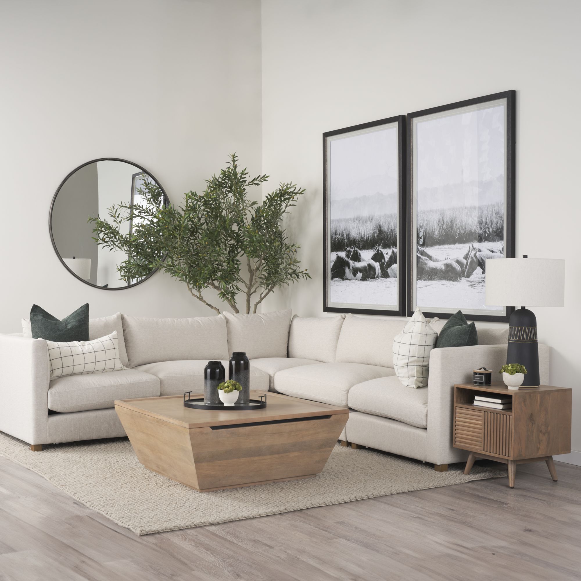 Mercana Halston 5 Piece Sectional - Oatmeal