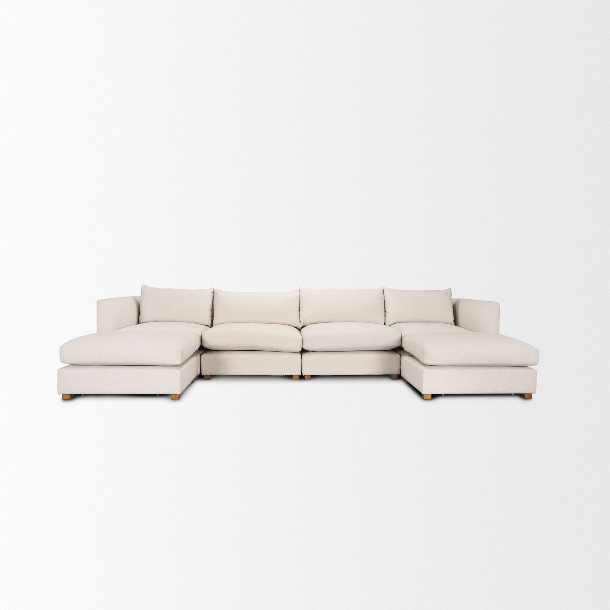 Mercana Halston 6 Piece Sectional with 2 x Ottoman - Oatmeal