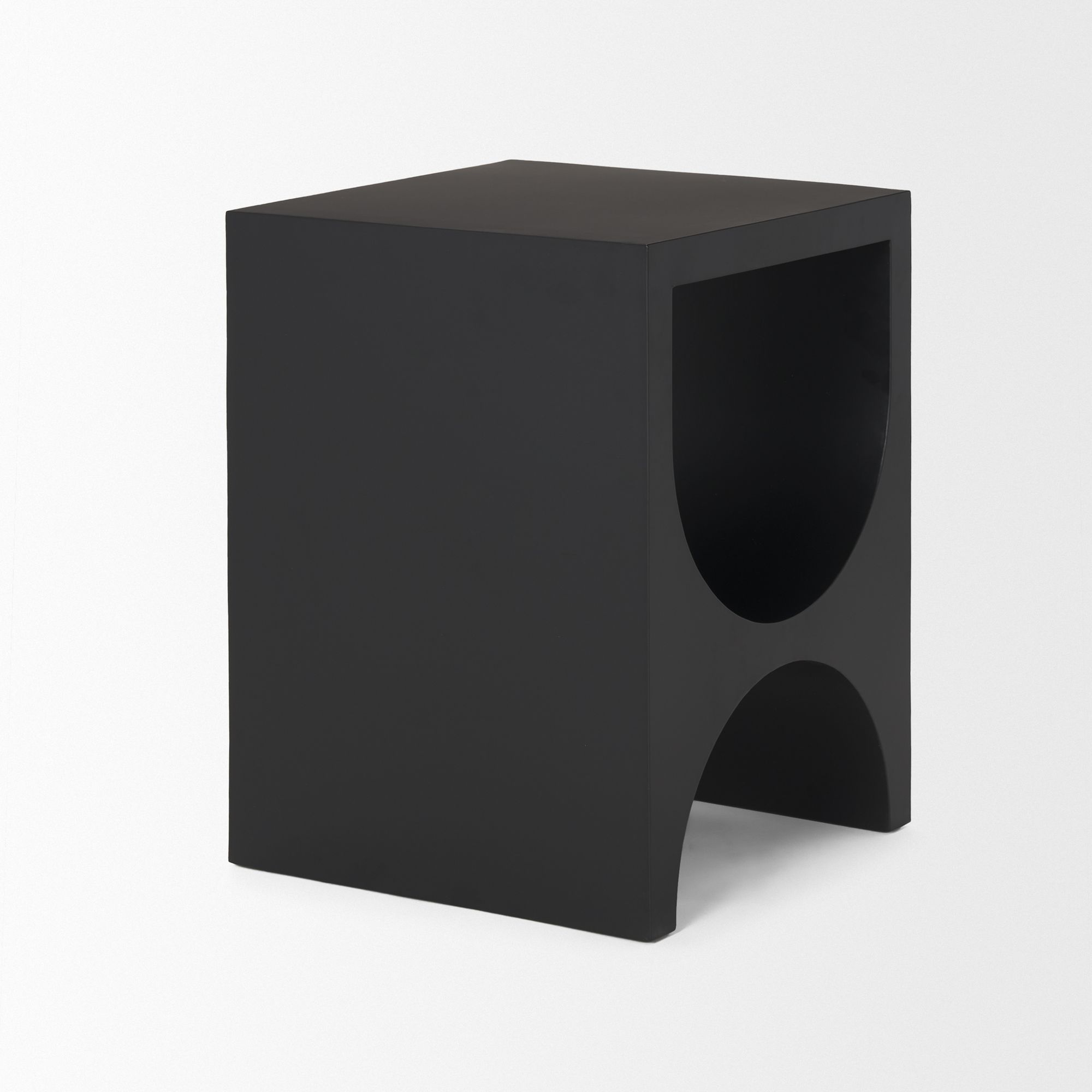 Mercana - Sobi Matte Black Square Metal Side Table