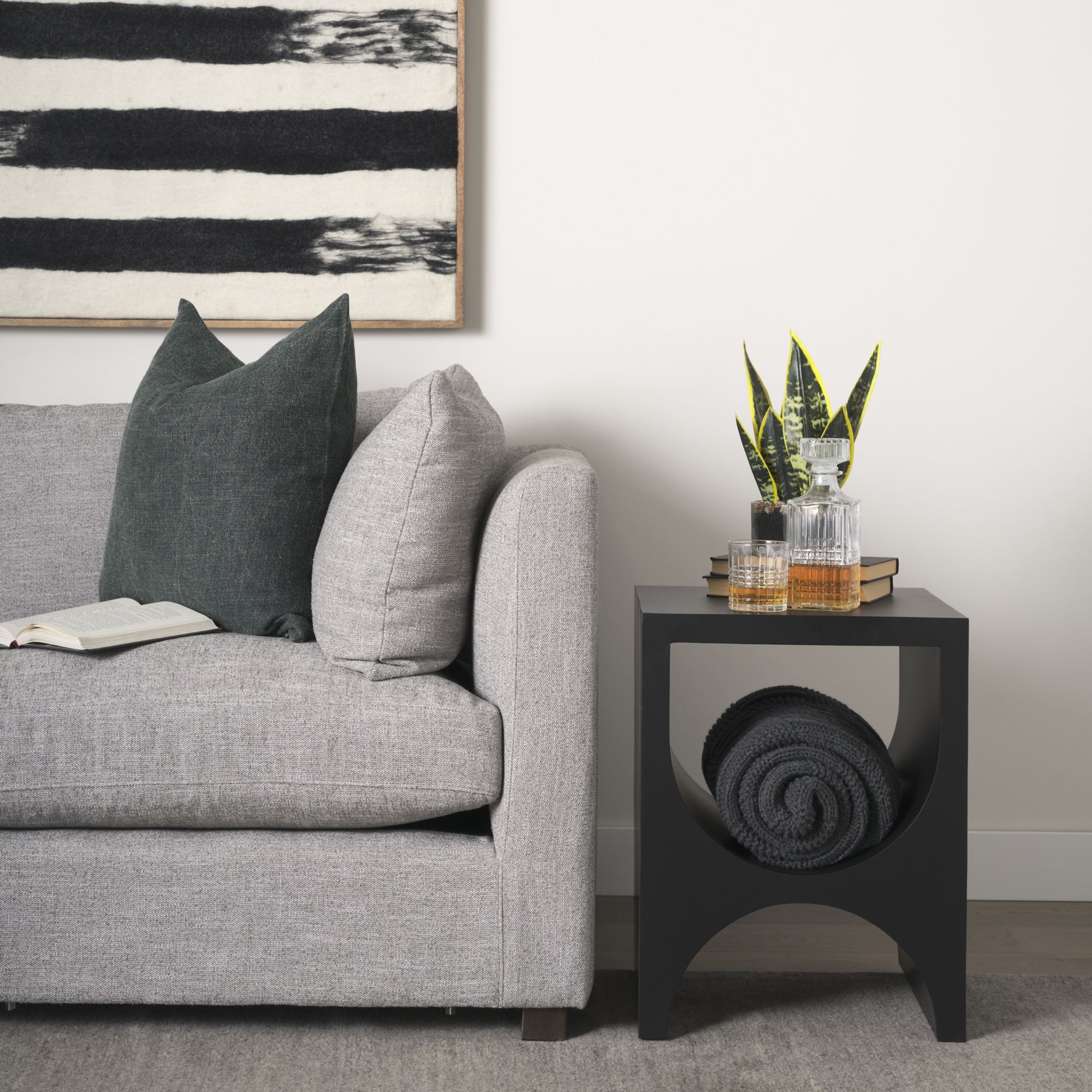 Mercana - Sobi Matte Black Square Metal Side Table