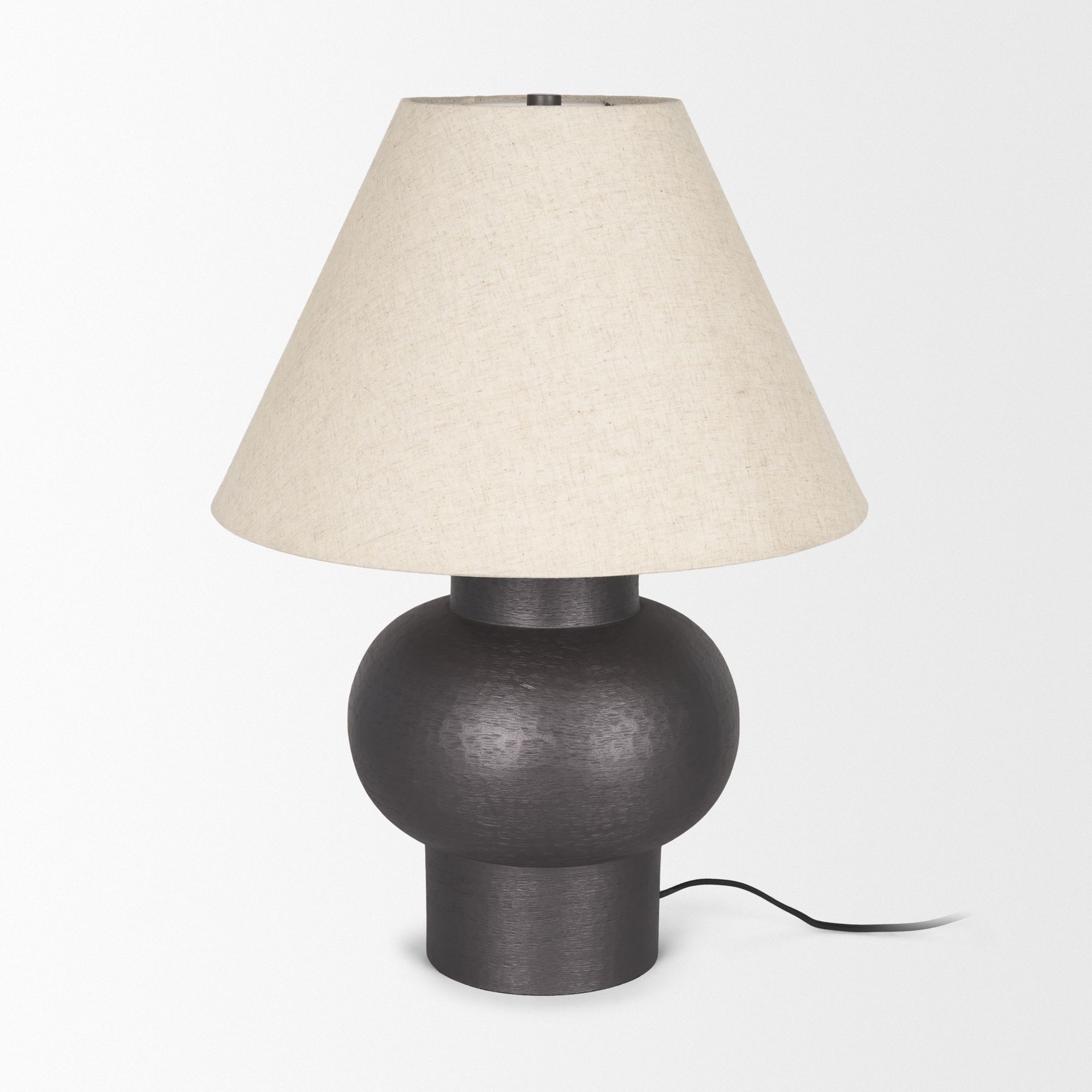 Mercana Salaah Table Lamp with Beige Shade - Black