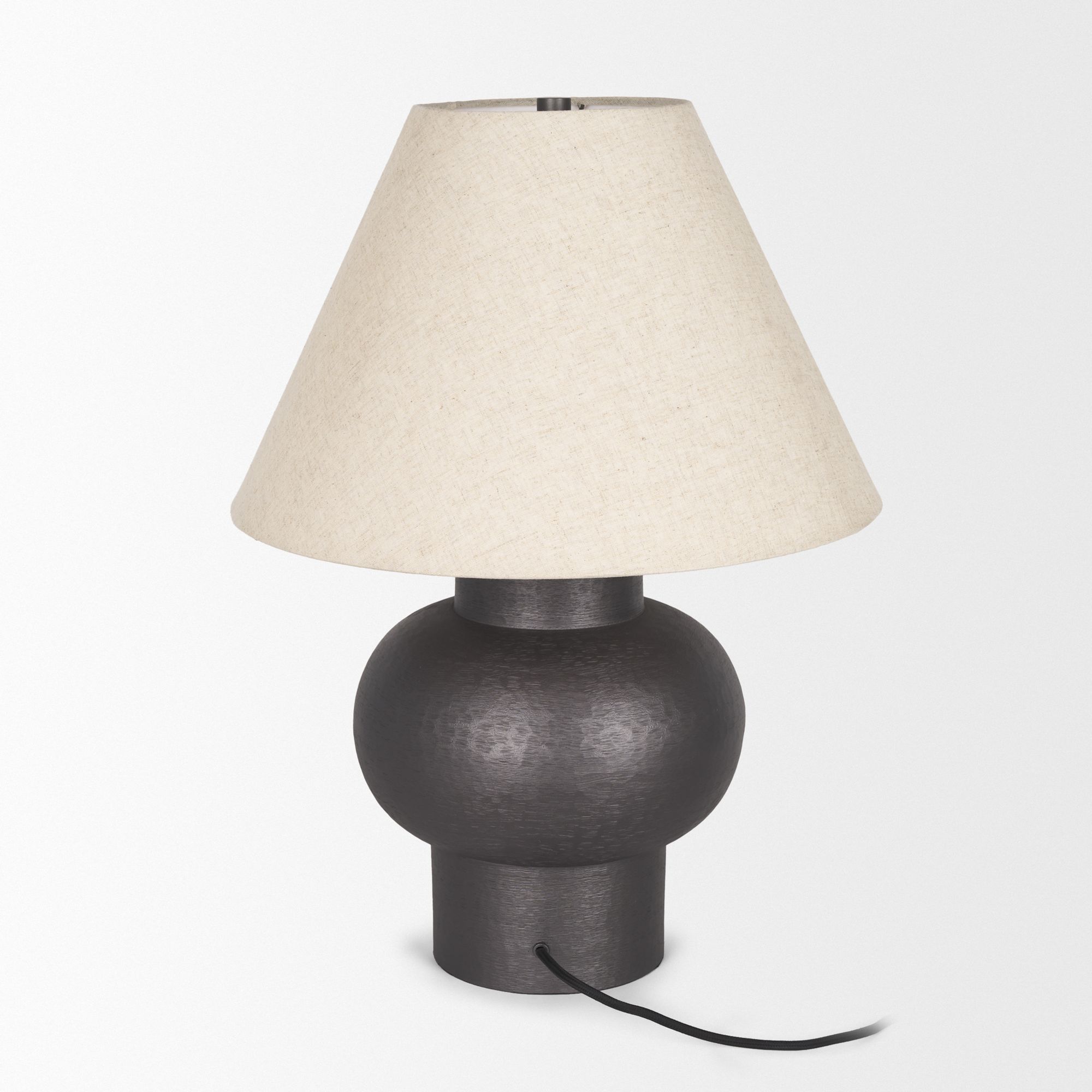 Mercana Salaah Table Lamp with Beige Shade - Black