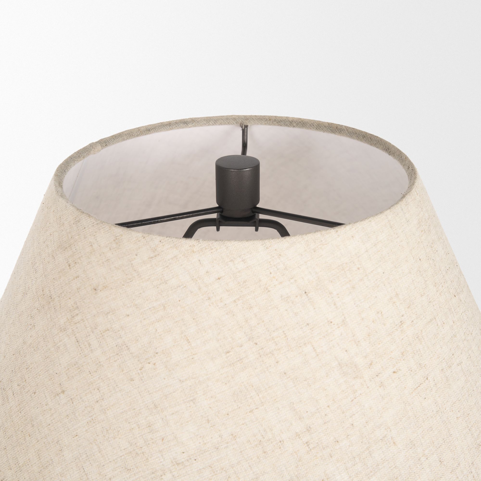 Mercana Salaah Table Lamp with Beige Shade - Black