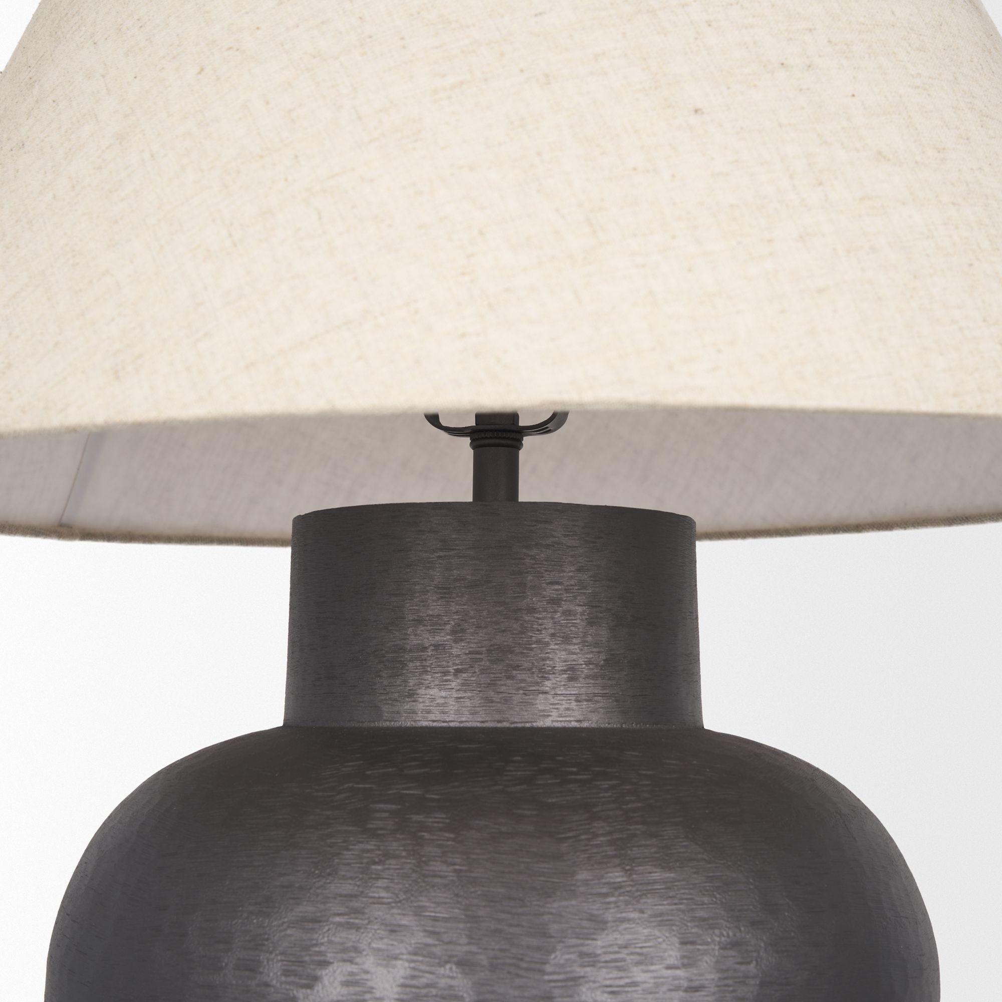 Mercana Salaah Table Lamp with Beige Shade - Black