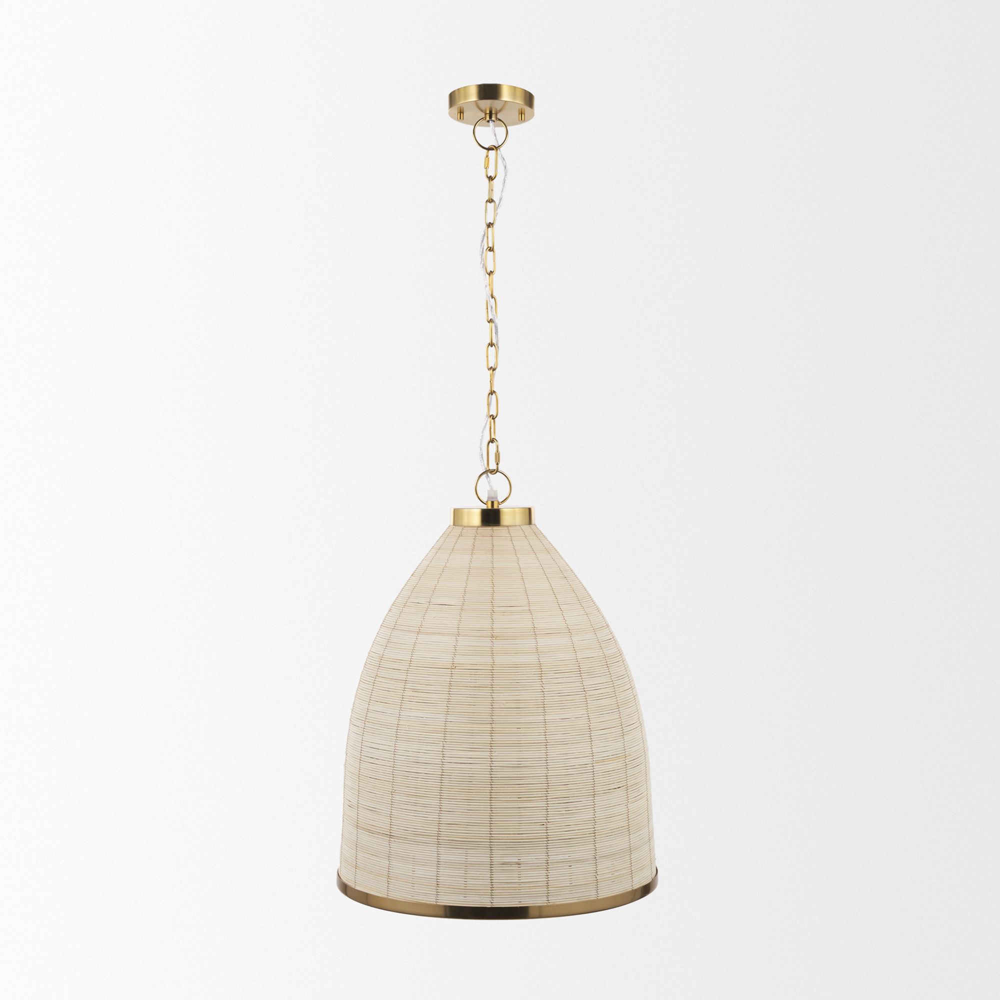 Mercana - Saliha Cane with Brass Metal Pendant Light