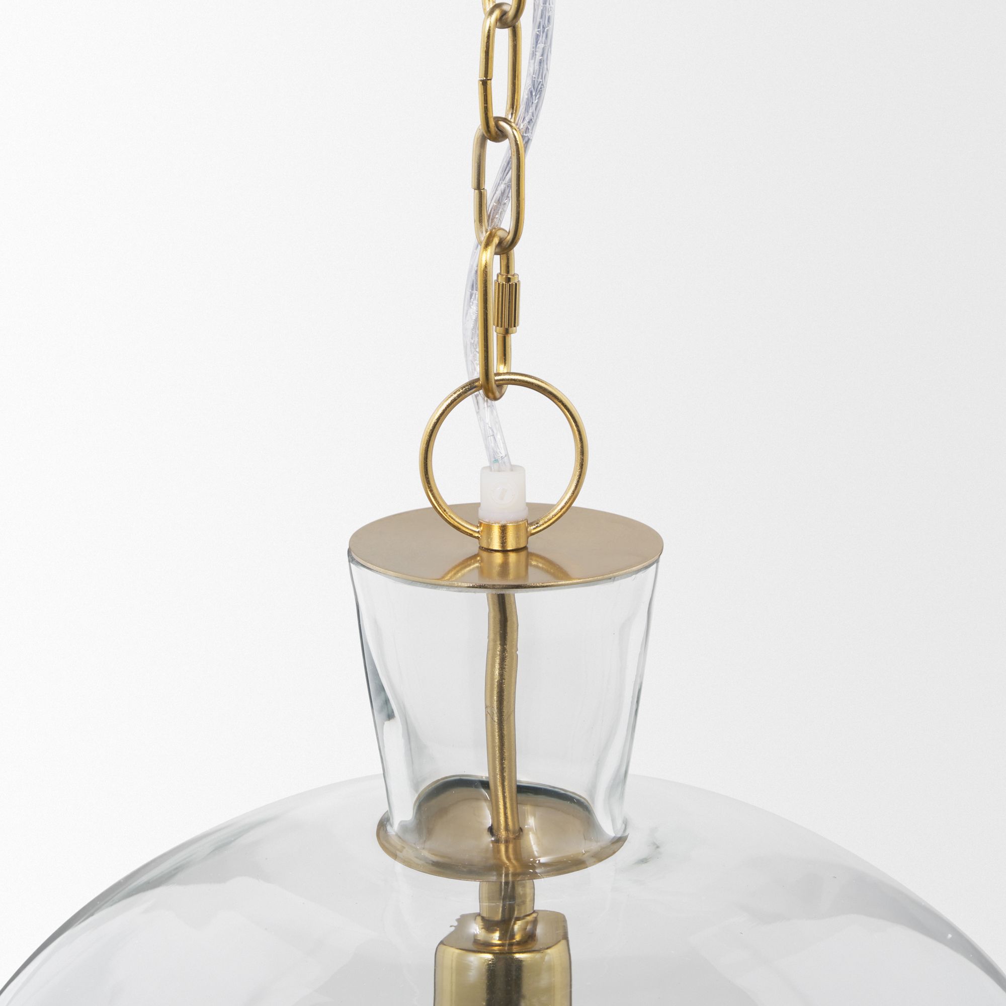 Mercana Sadah Large Pendant Light with Gold Metal - Clear, Metal