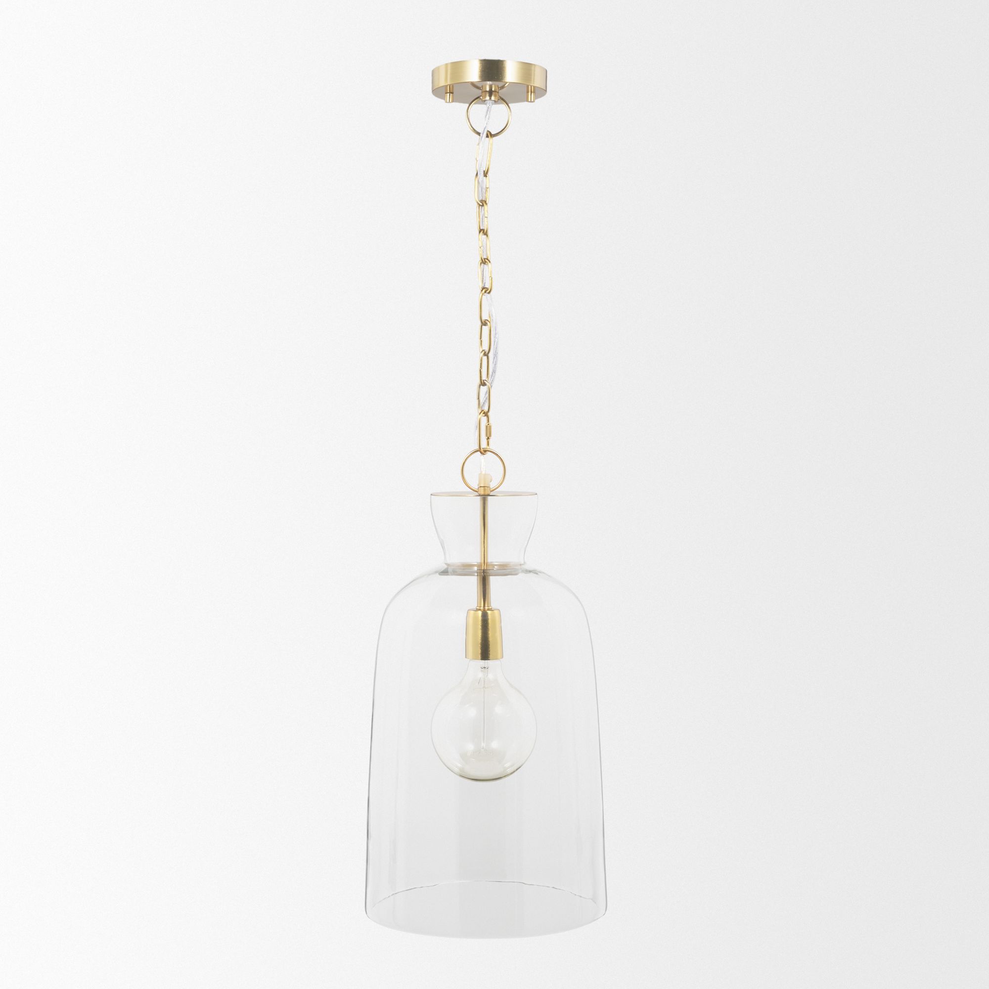 Mercana Sadah Tall Pendant Light with Gold Metal - Clear, Metal