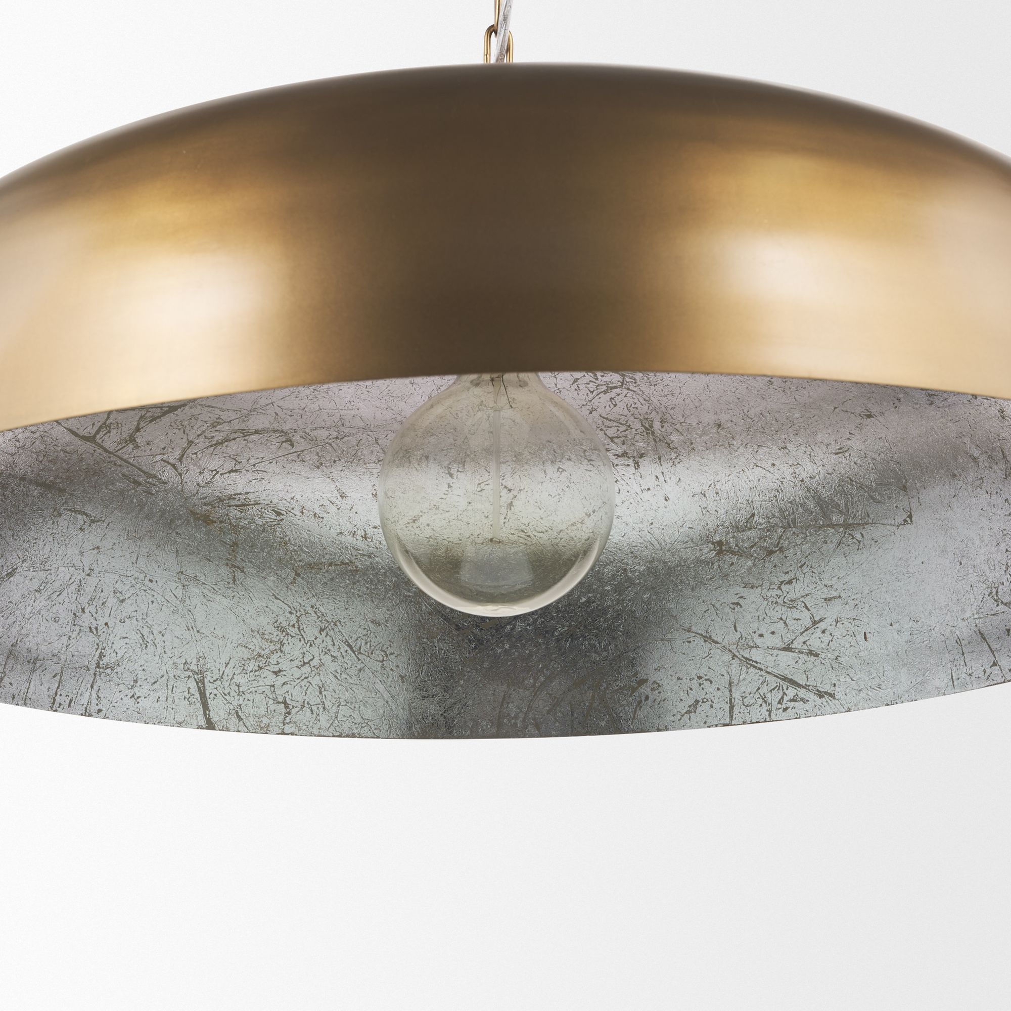 Mercana Sanne Wide Pendant Light with Silver Foil - Gold, Metal