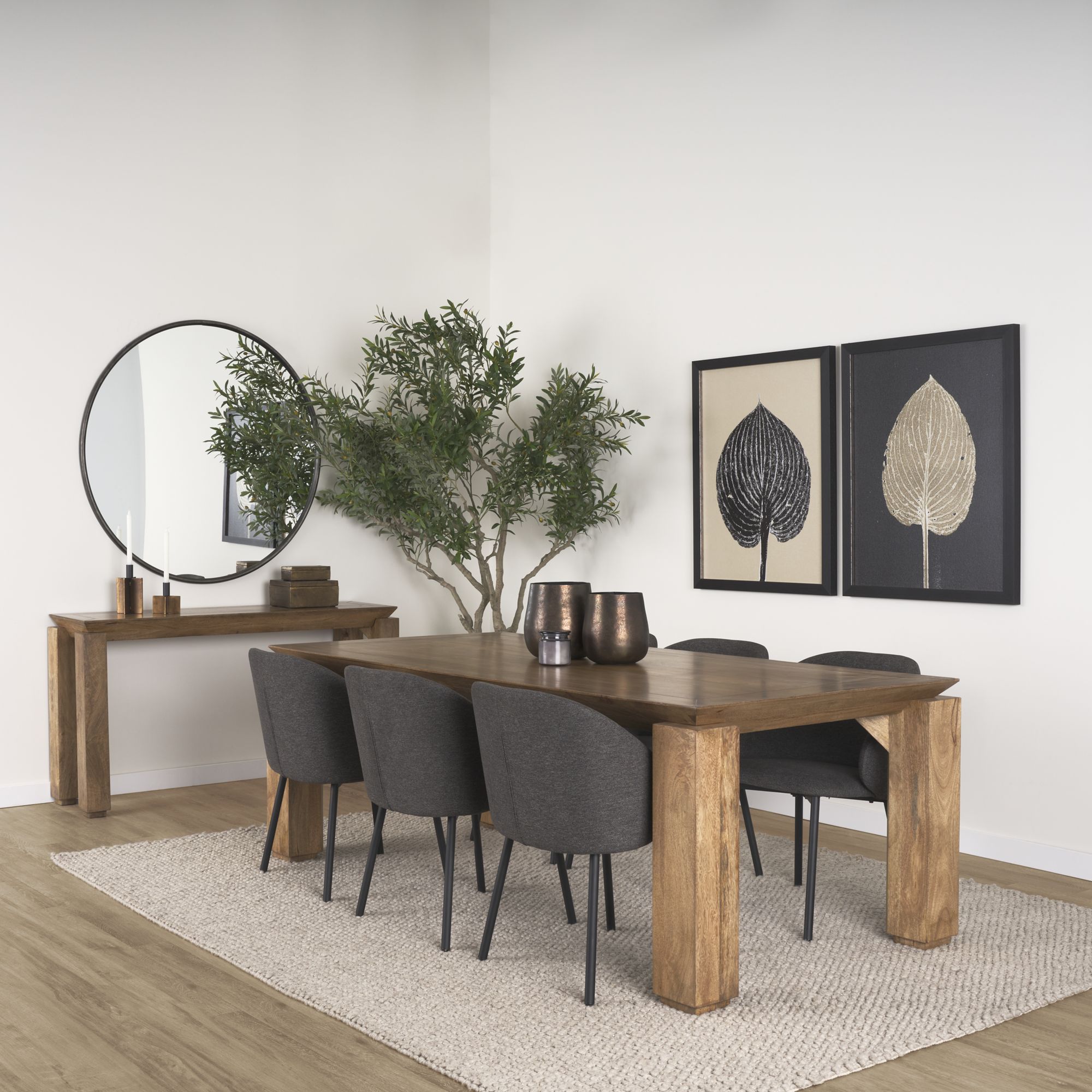 Mercana - Sapphira Brown Wood Tapered Top Console Table