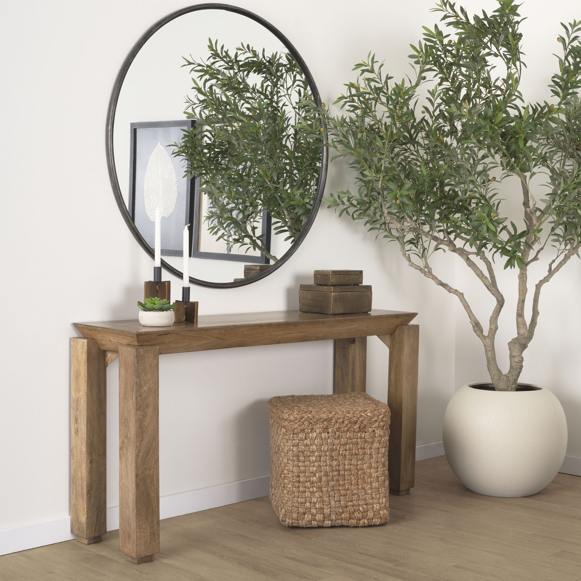 Mercana - Sapphira Brown Wood Tapered Top Console Table