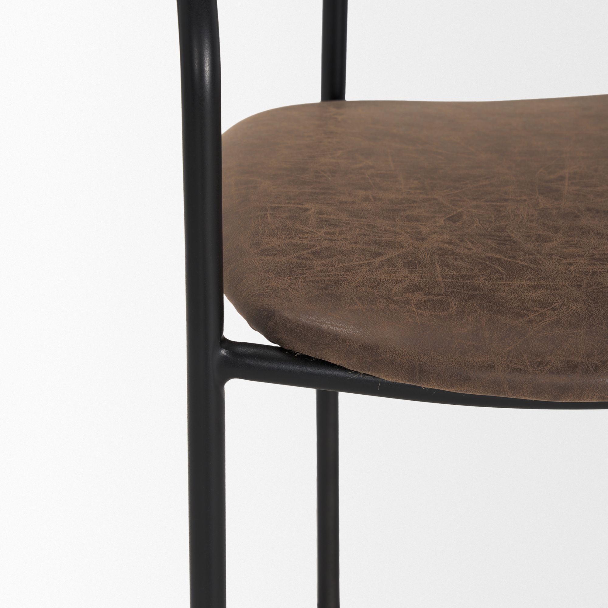 Mercana Parker Dining Chair with Black Metal - Brown/Black