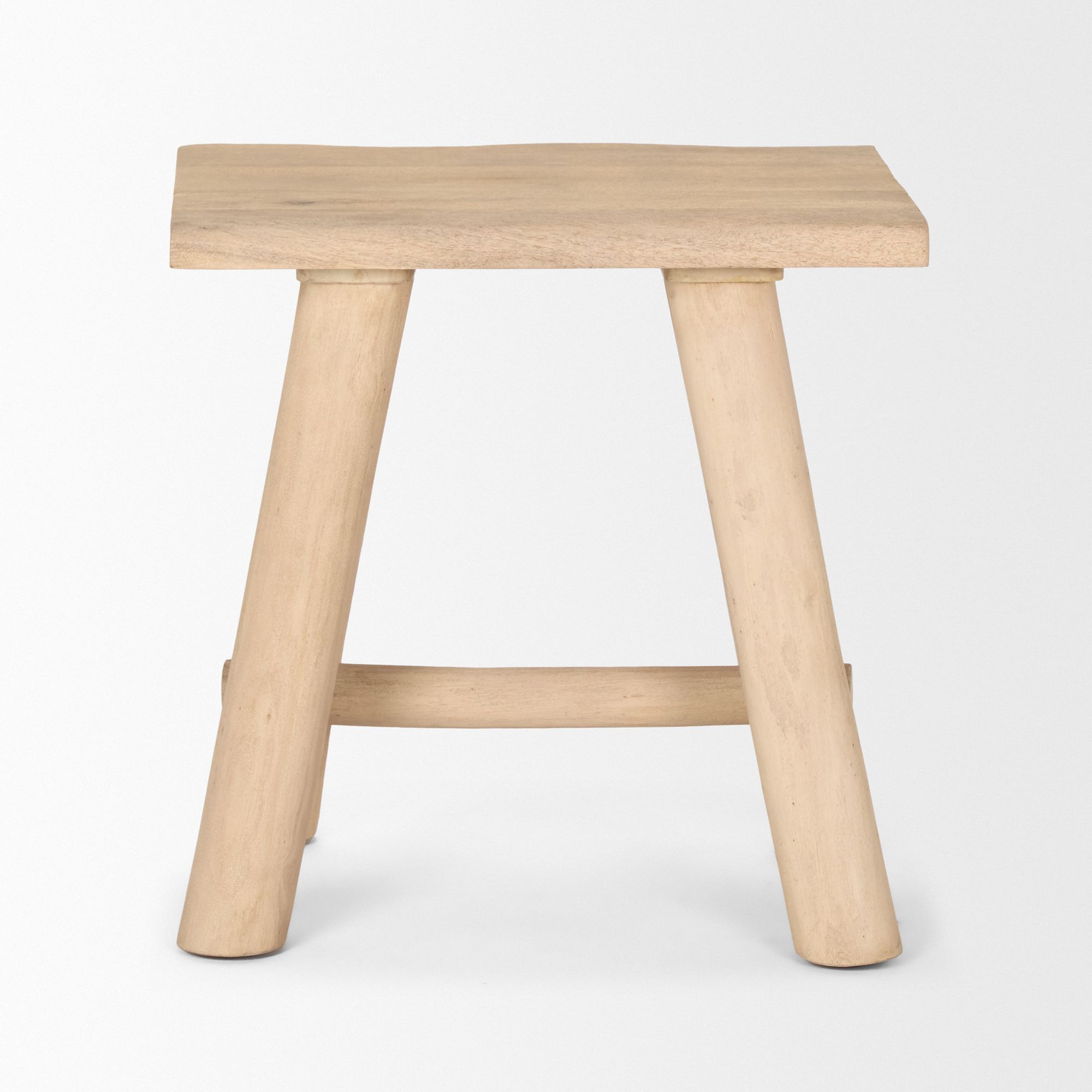 Mercana - Sekou Light Brown Short Wooden Craftsman Stool