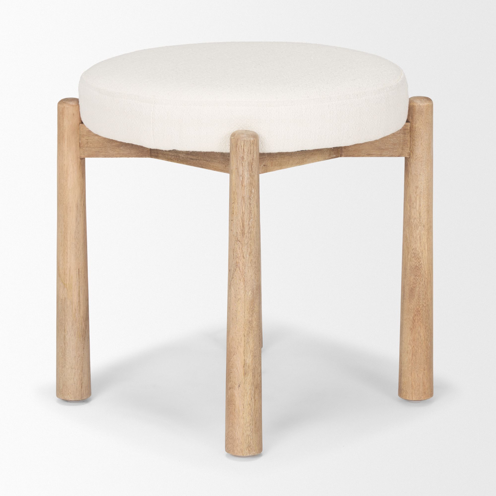 Mercana - Shaiden Counter Stool with Cream Fabric in Brown, Wood