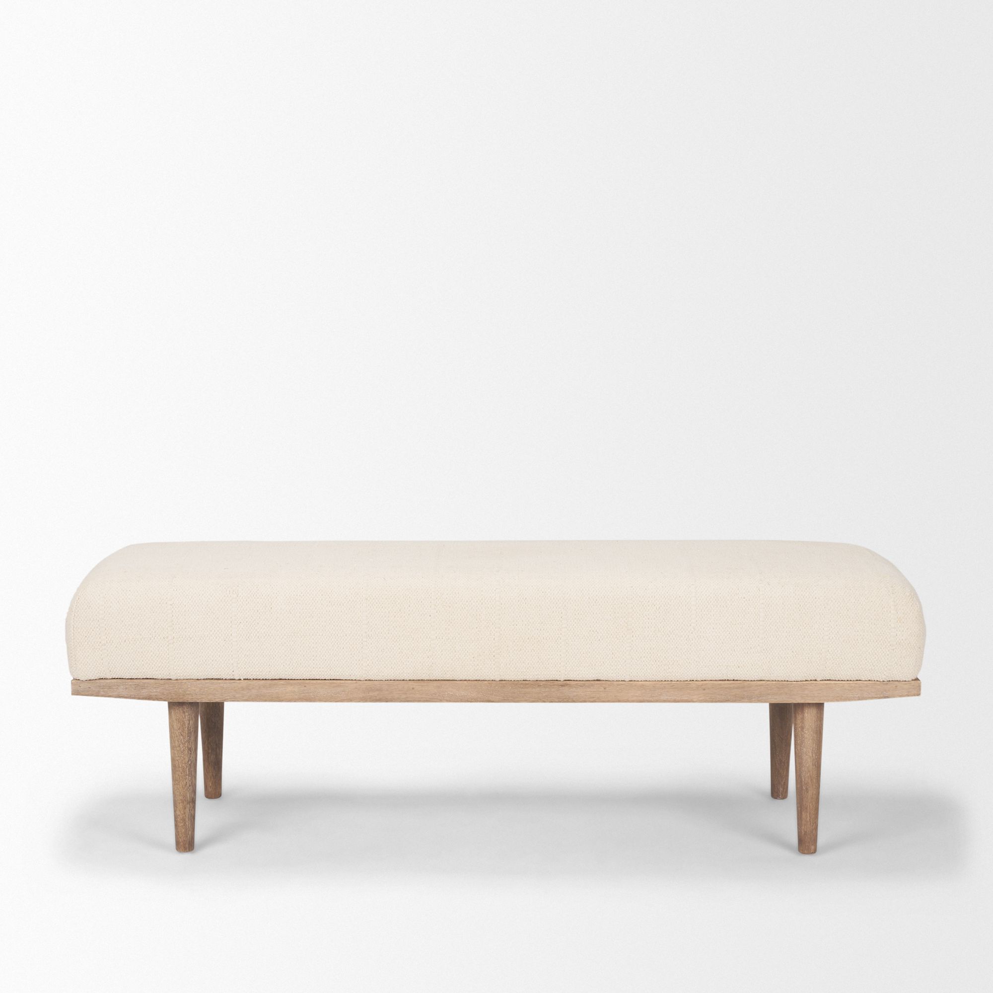 Mercana Shae Bench with Oatmeal Fabric - Cream