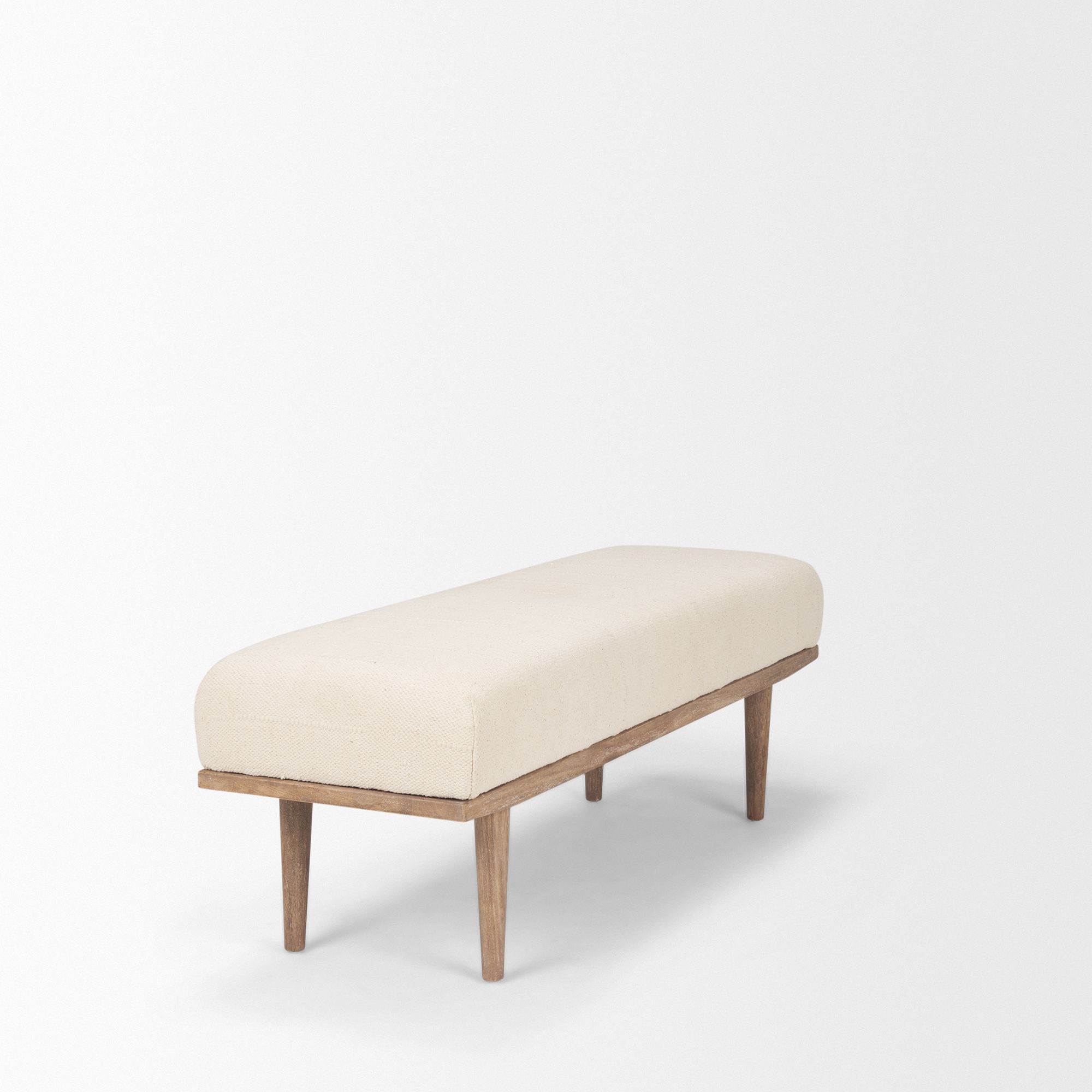 Mercana Shae Bench with Oatmeal Fabric - Cream