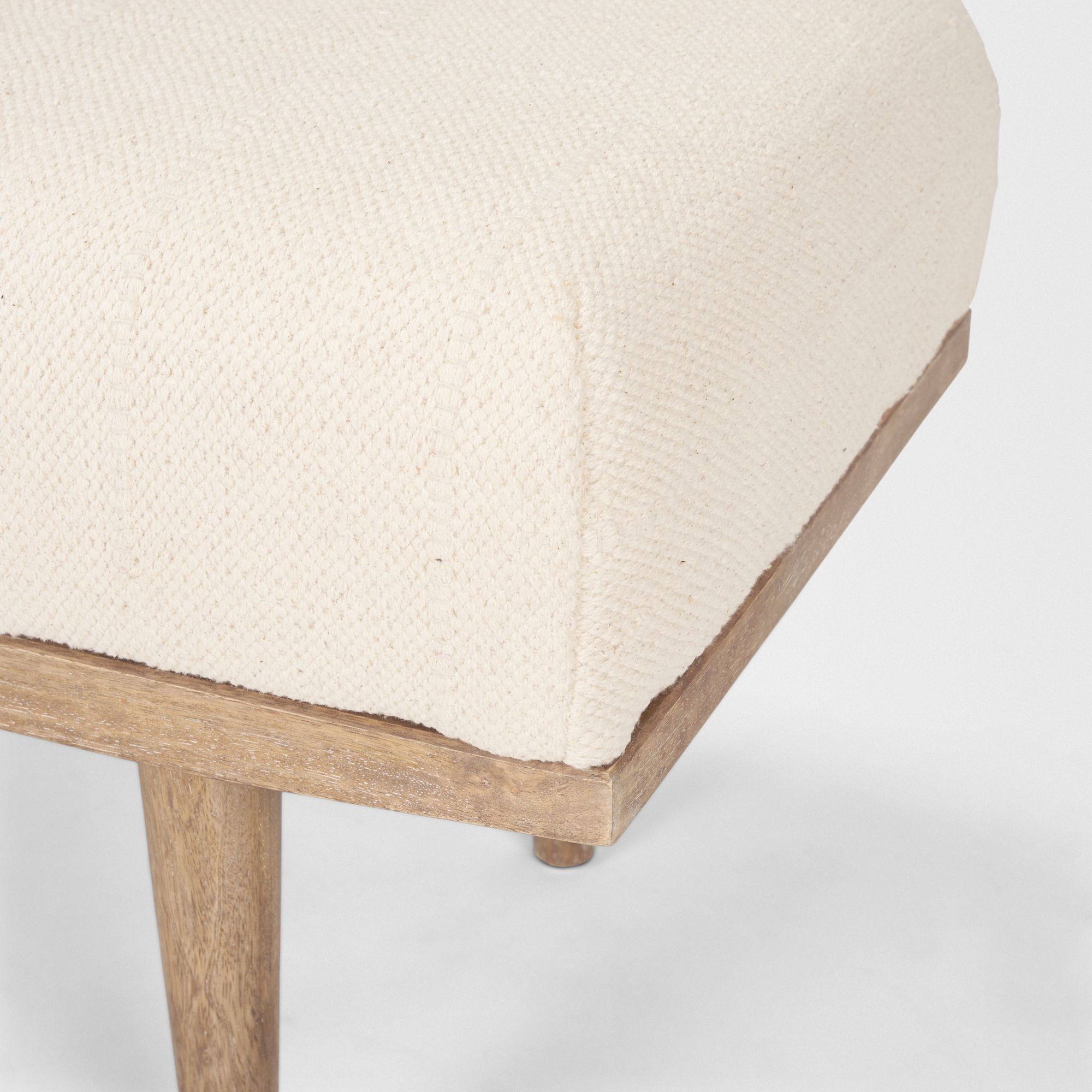 Mercana Shae Bench with Oatmeal Fabric - Cream