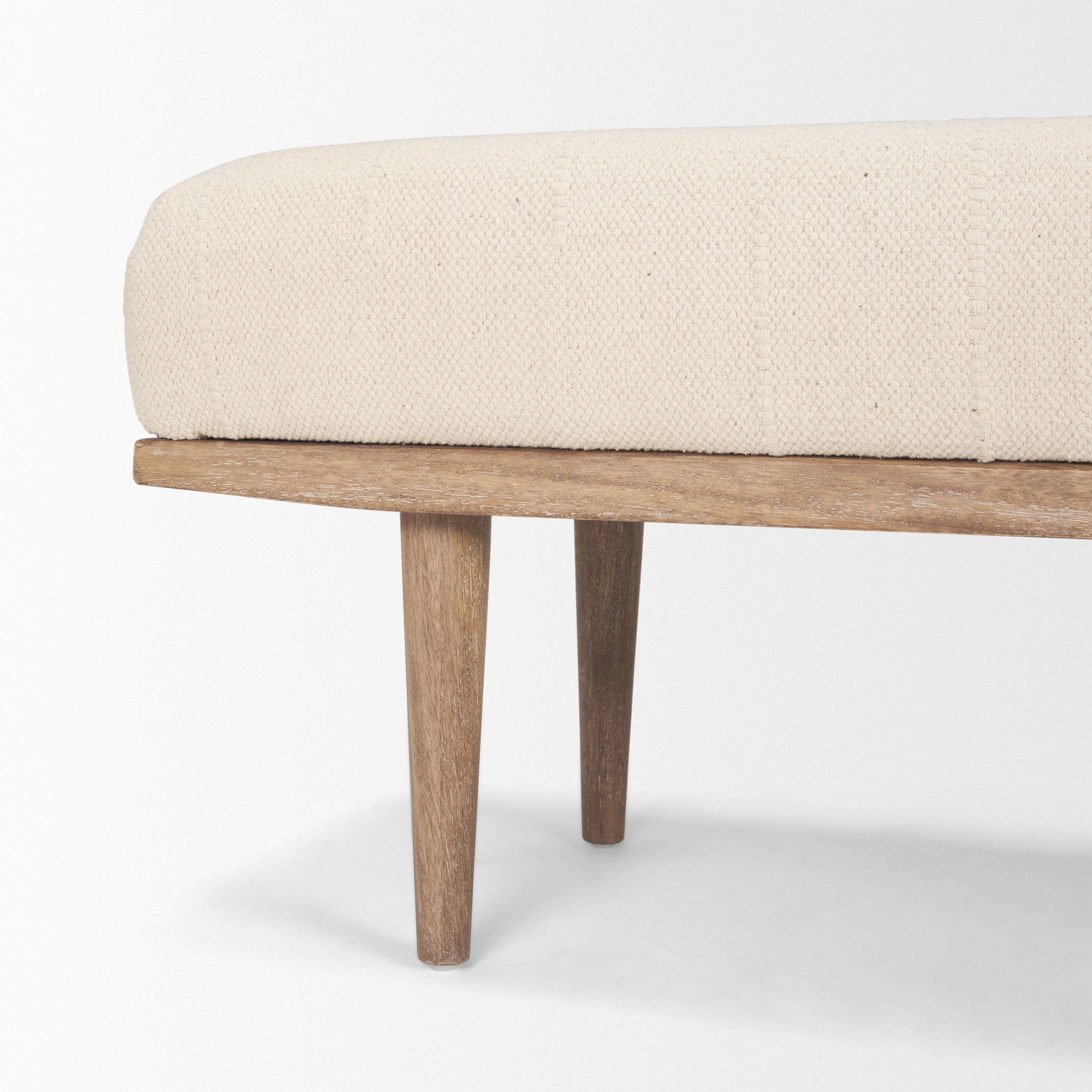 Mercana Shae Bench with Oatmeal Fabric - Cream