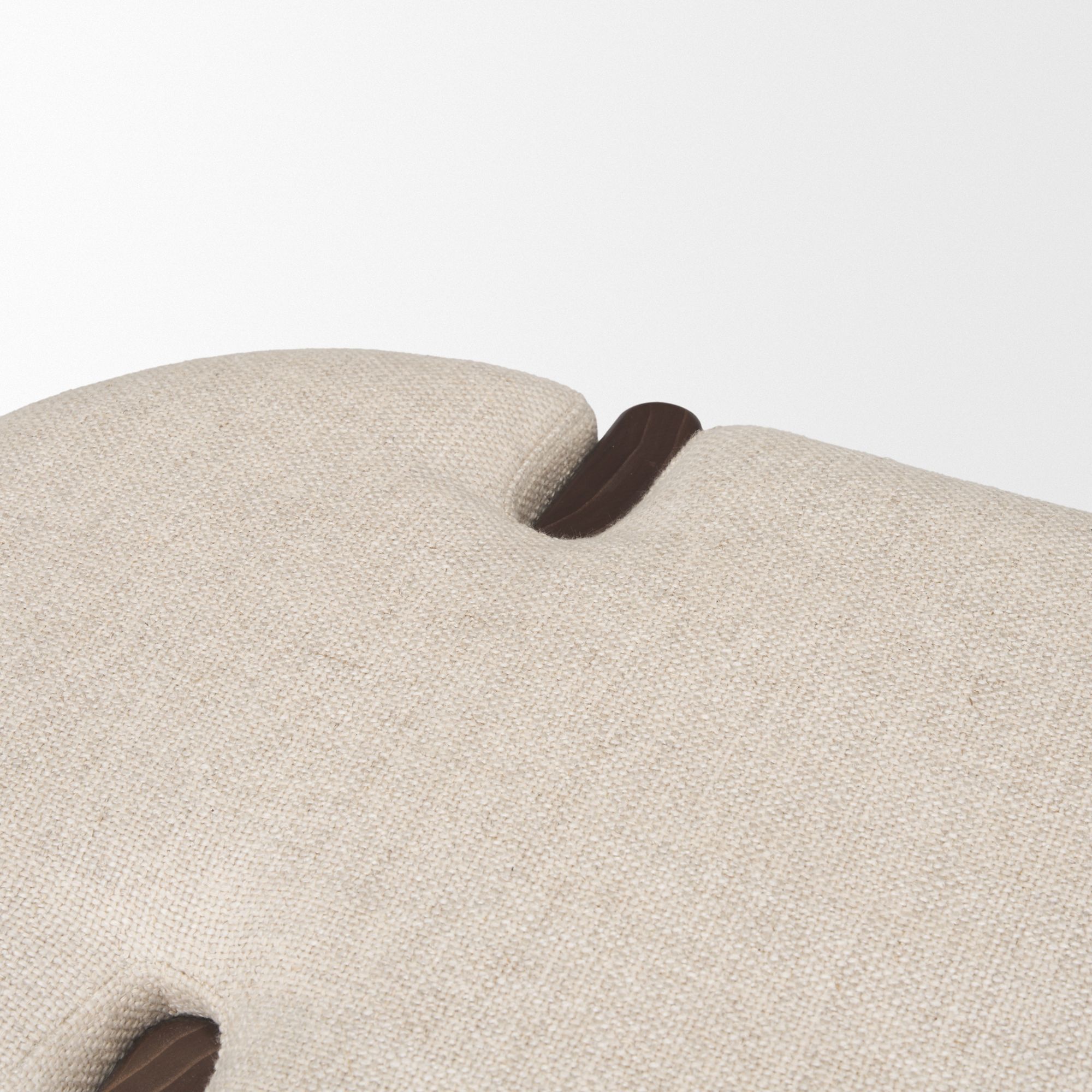 Mercana Sohan Bench with Oatmeal Fabric - Dark Brown