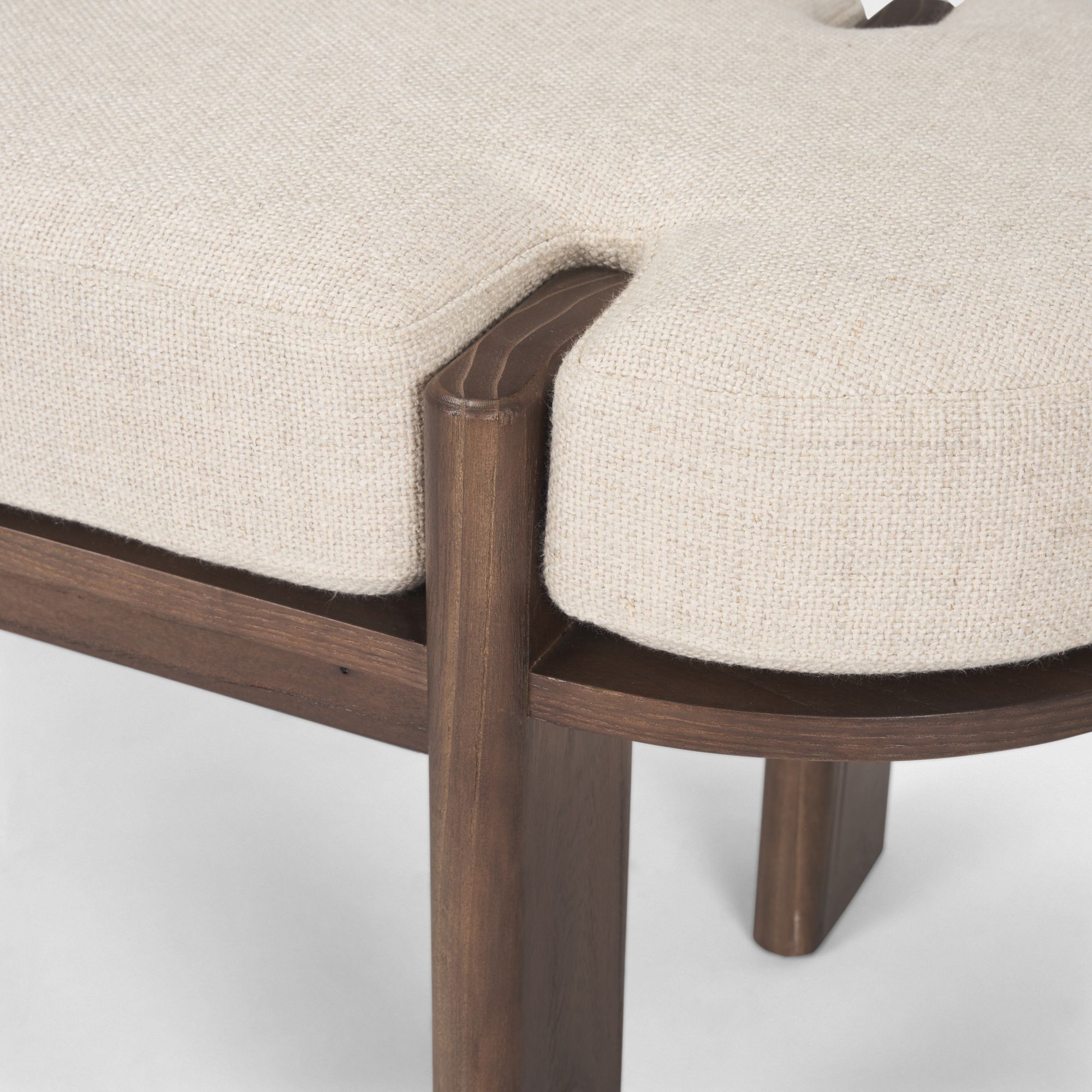 Mercana Sohan Bench with Oatmeal Fabric - Dark Brown