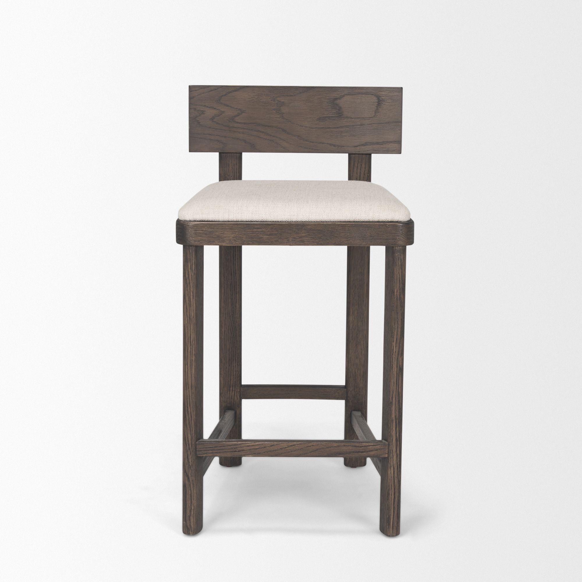 Mercana - Soren Counter Stool with Oatmeal Fabric in Dark Brown, Wood