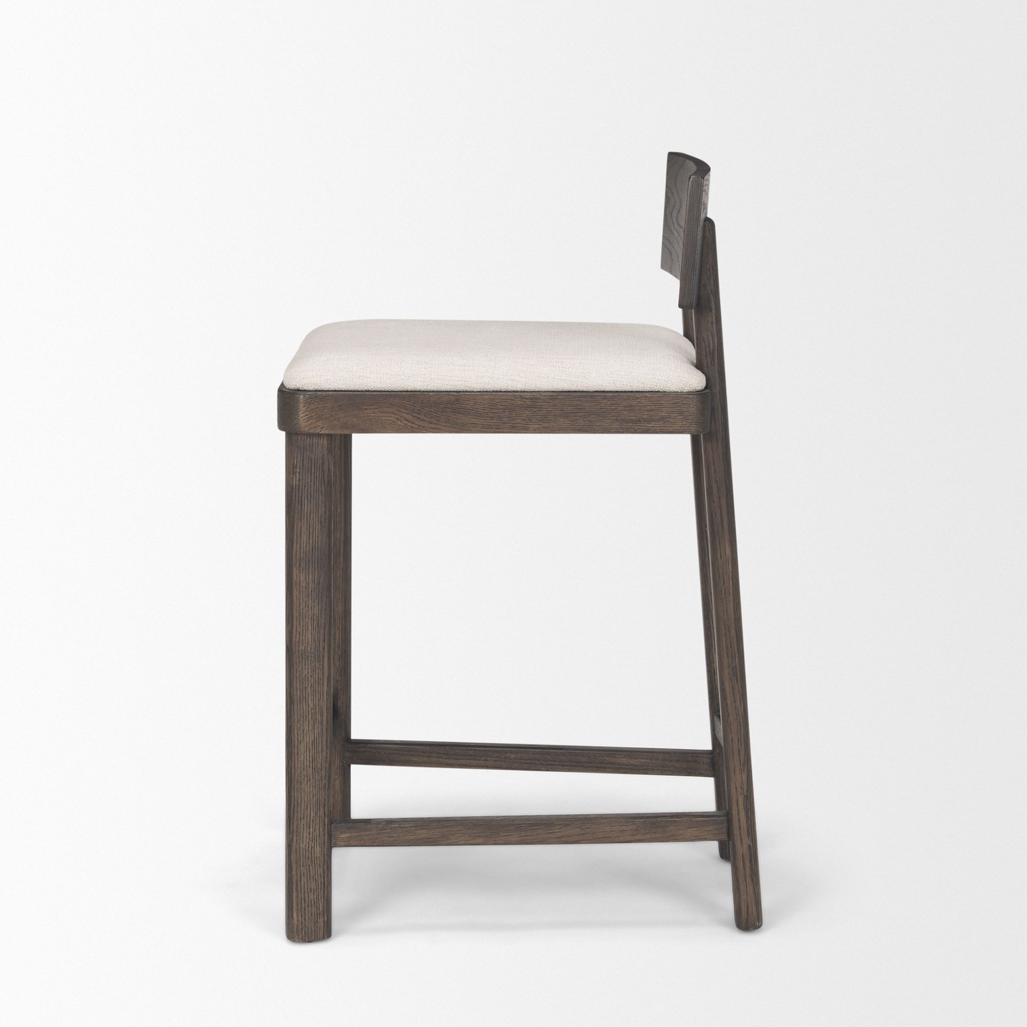 Mercana - Soren Counter Stool with Oatmeal Fabric in Dark Brown, Wood