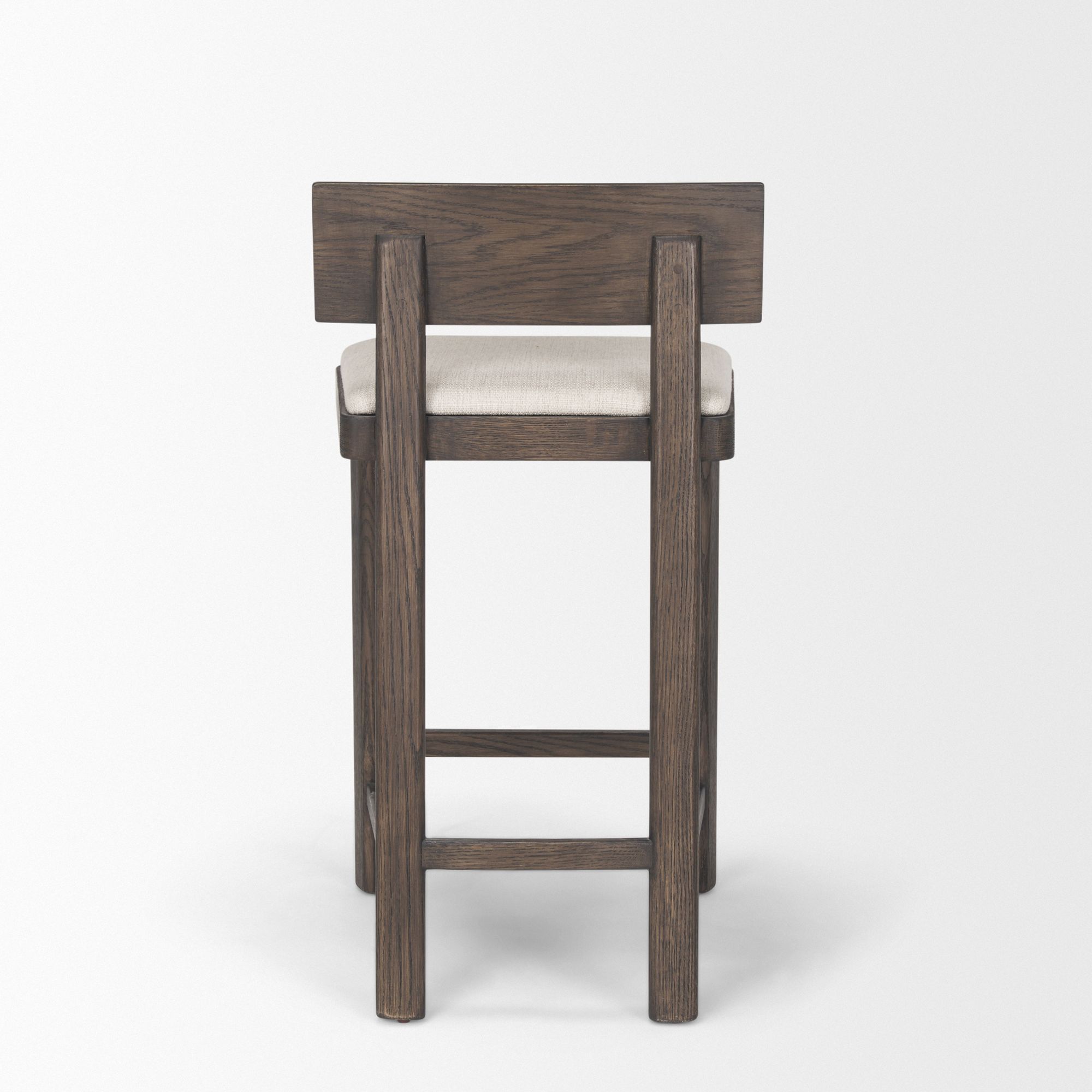 Mercana - Soren Counter Stool with Oatmeal Fabric in Dark Brown, Wood