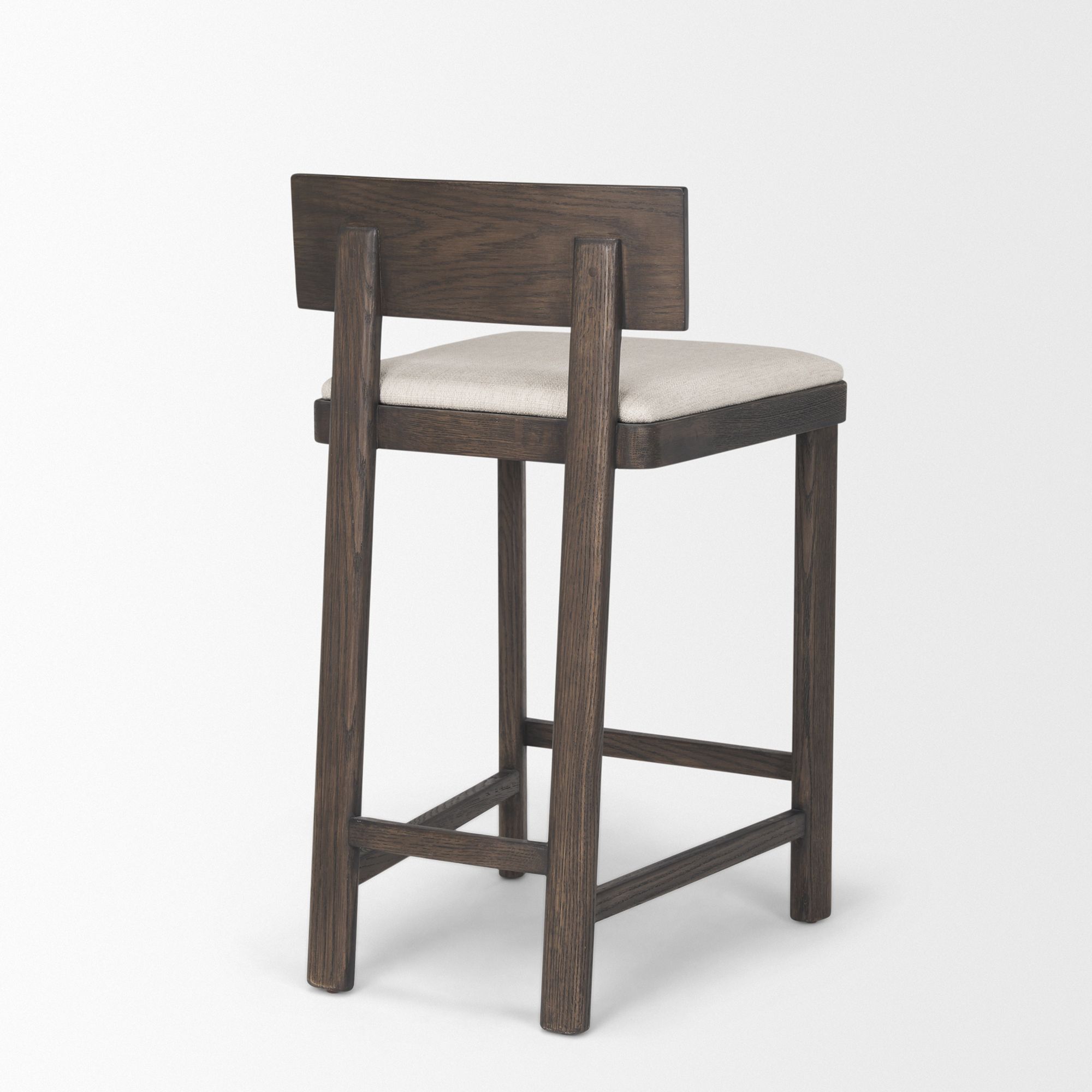 Mercana - Soren Counter Stool with Oatmeal Fabric in Dark Brown, Wood