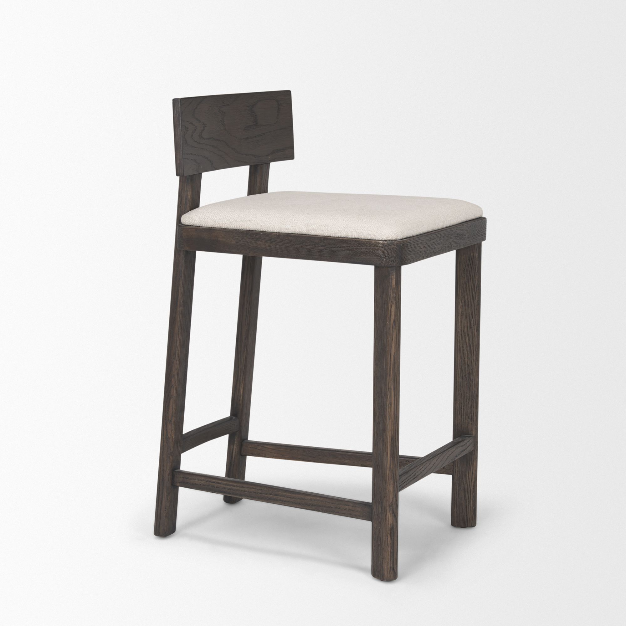 Mercana - Soren Counter Stool with Oatmeal Fabric in Dark Brown, Wood