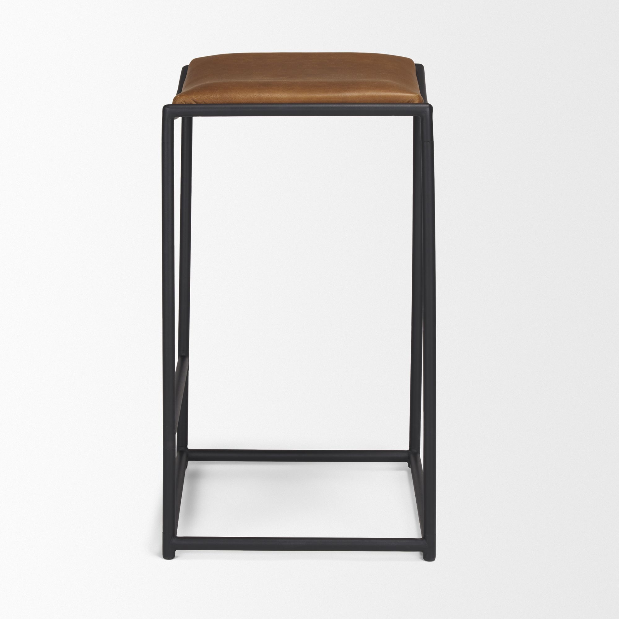 Mercana Taniel Counter Stool - Brown, Leather