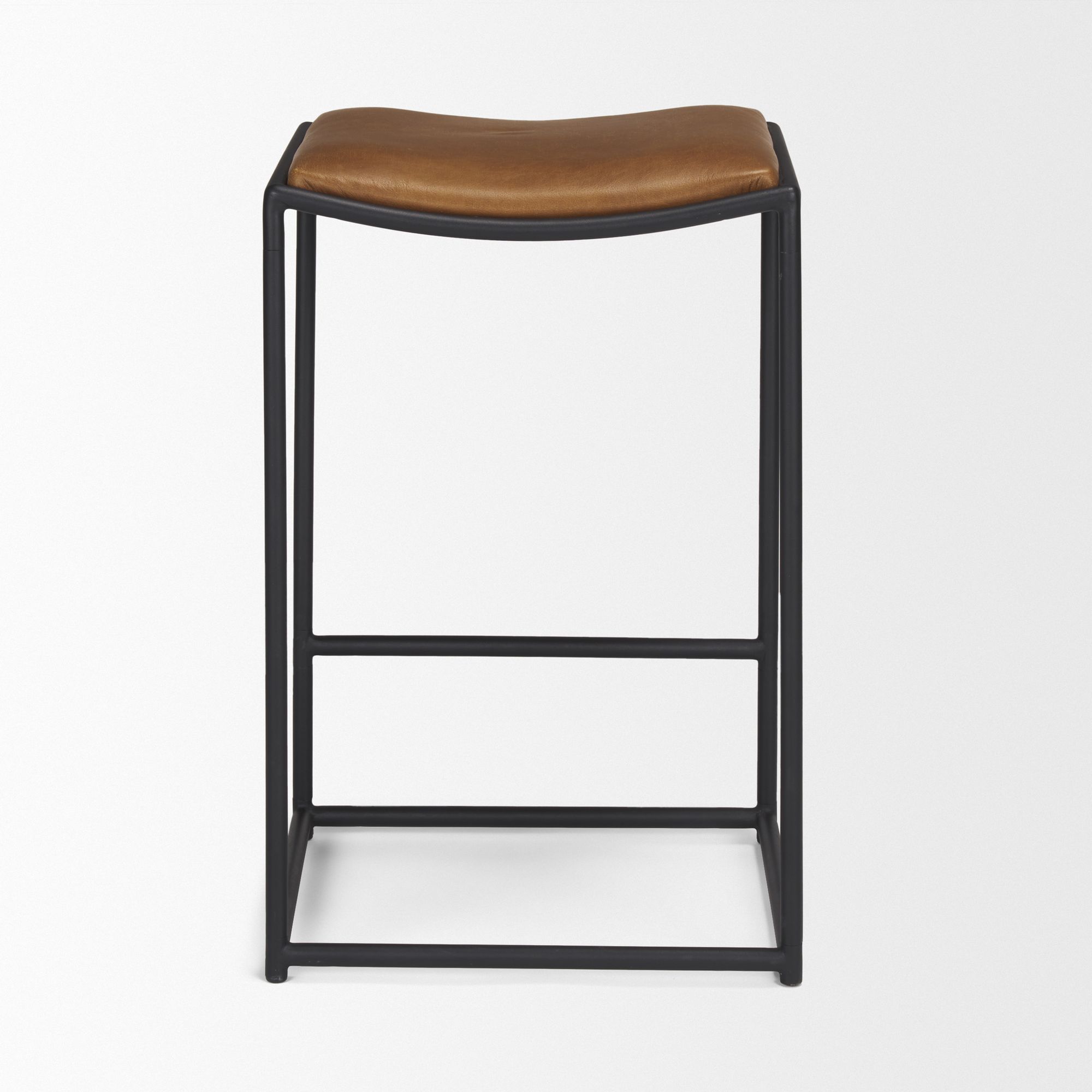 Mercana Taniel Counter Stool - Brown, Leather