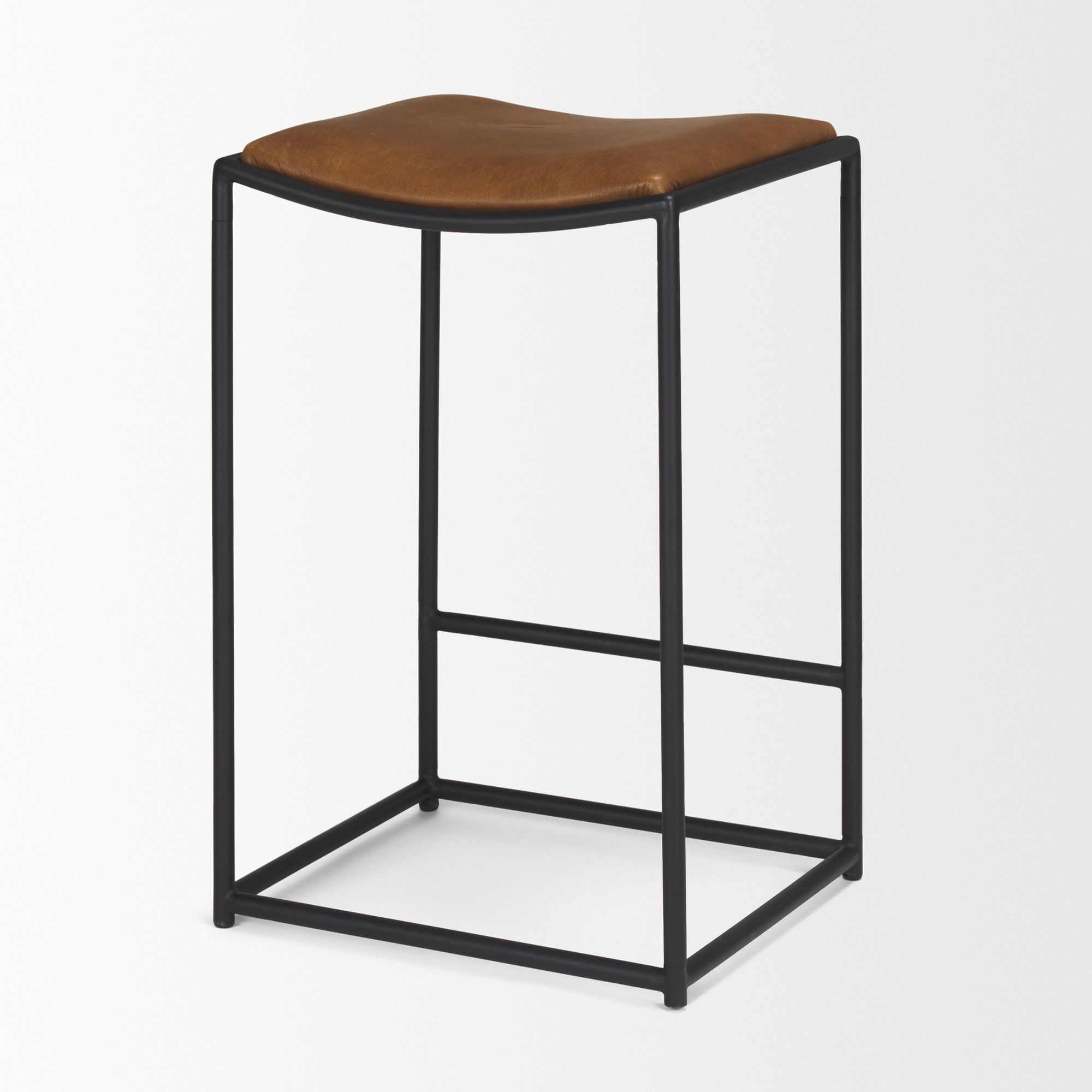 Mercana Taniel Counter Stool - Brown, Leather