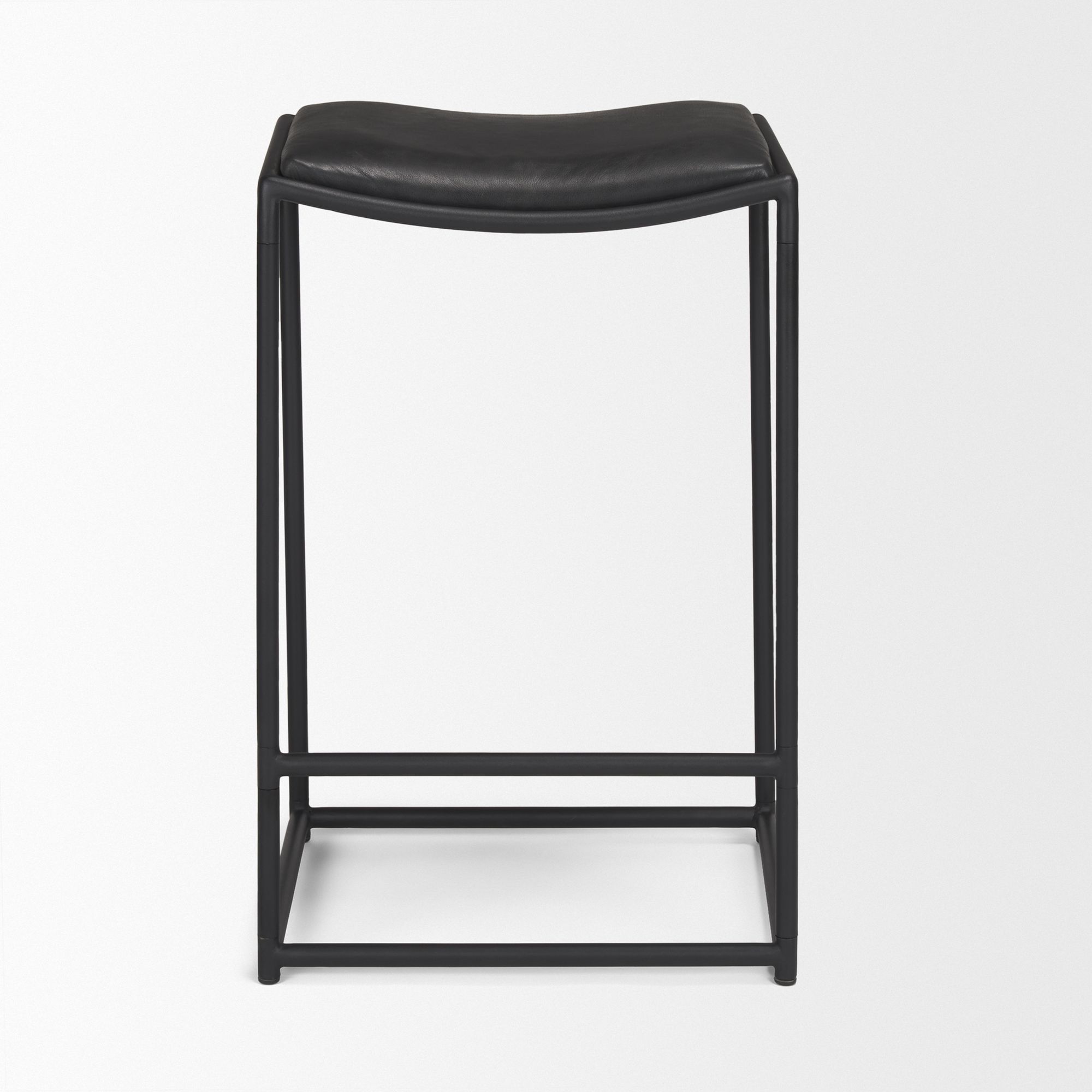 Mercana Taniel Counter Stool - Black, Leather