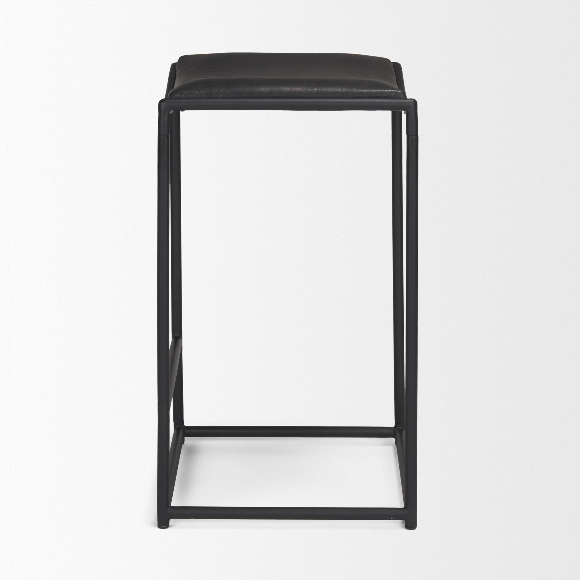 Mercana Taniel Counter Stool - Black, Leather