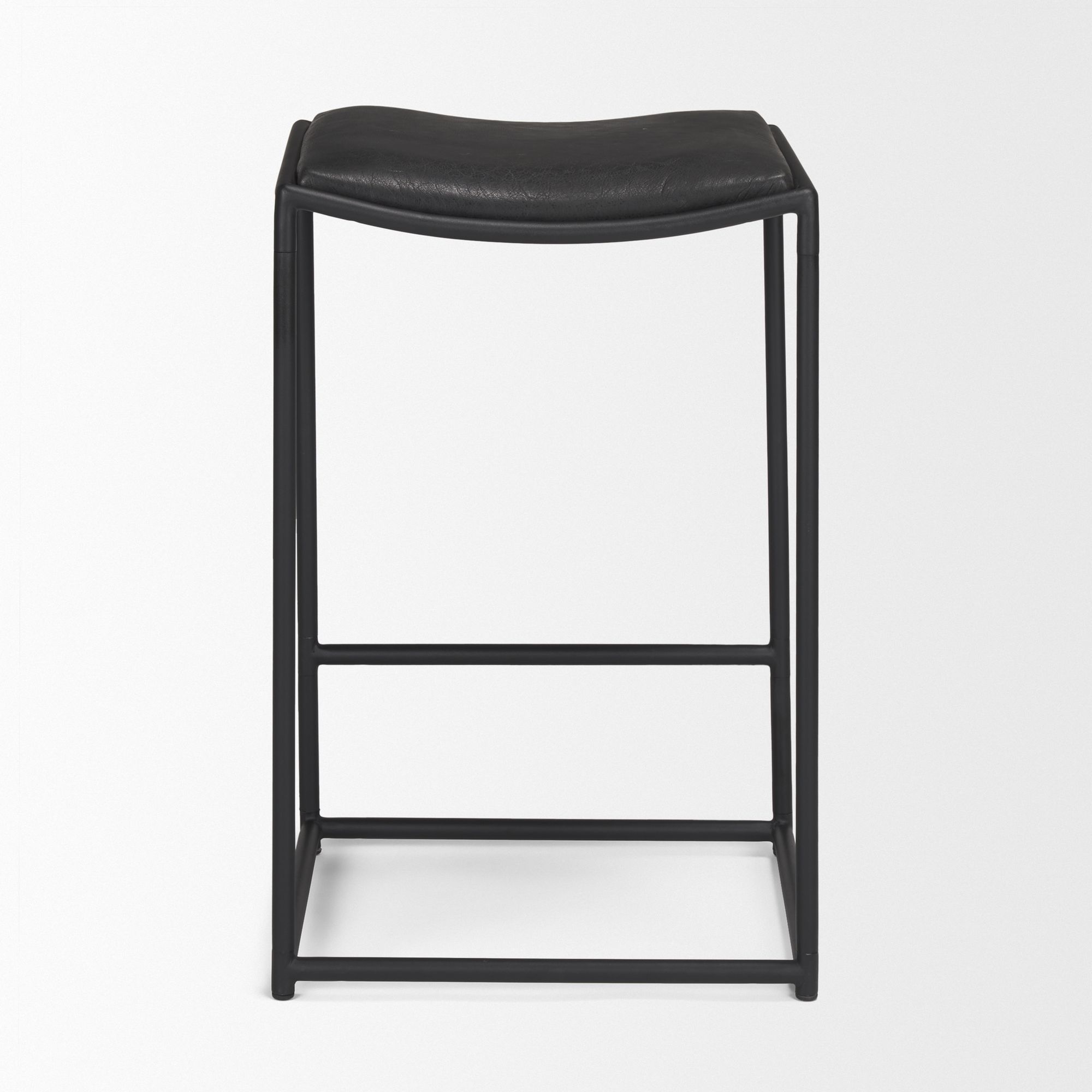 Mercana Taniel Counter Stool - Black, Leather