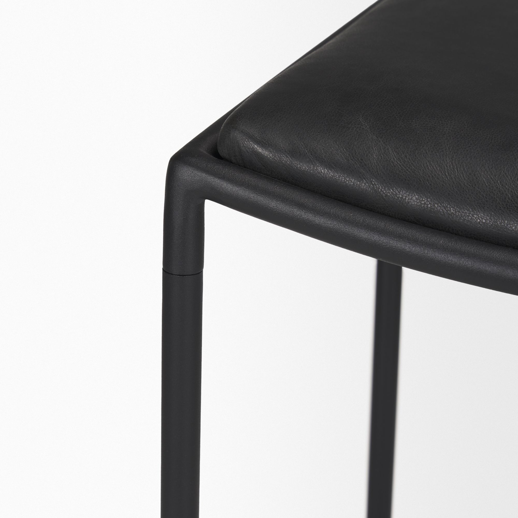 Mercana Taniel Counter Stool - Black, Leather