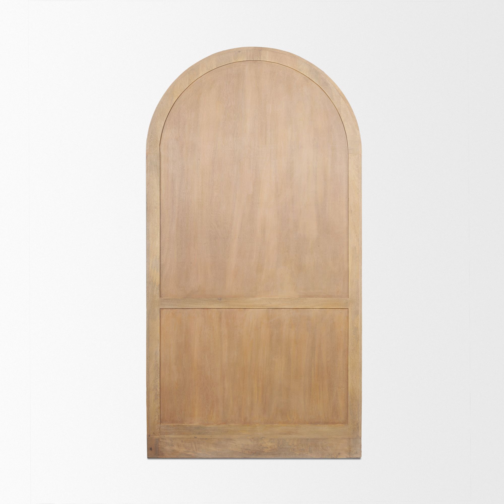 Mercana - Suri Light Brown Wood with Glass Doors Arched Curio Cabinet