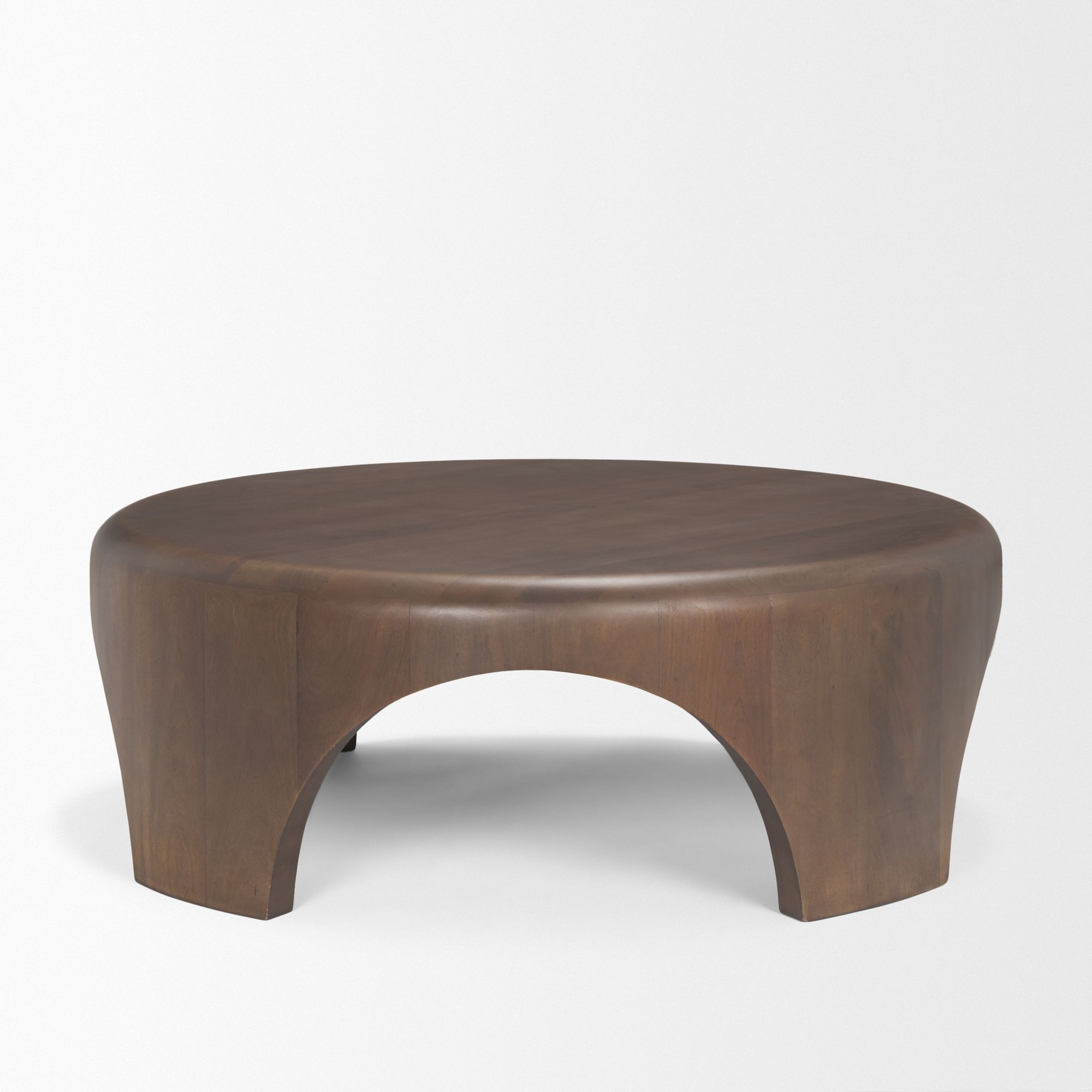 Mercana Shima Round Coffee Table with Arched Legs - Dark Brown