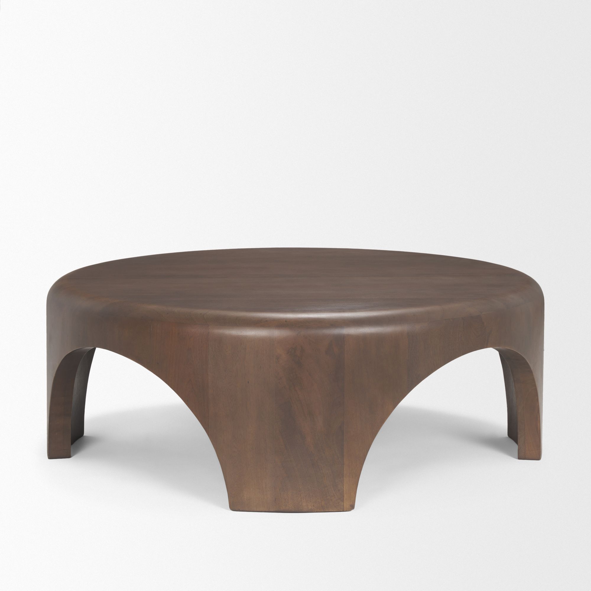 Mercana Shima Round Coffee Table with Arched Legs - Dark Brown