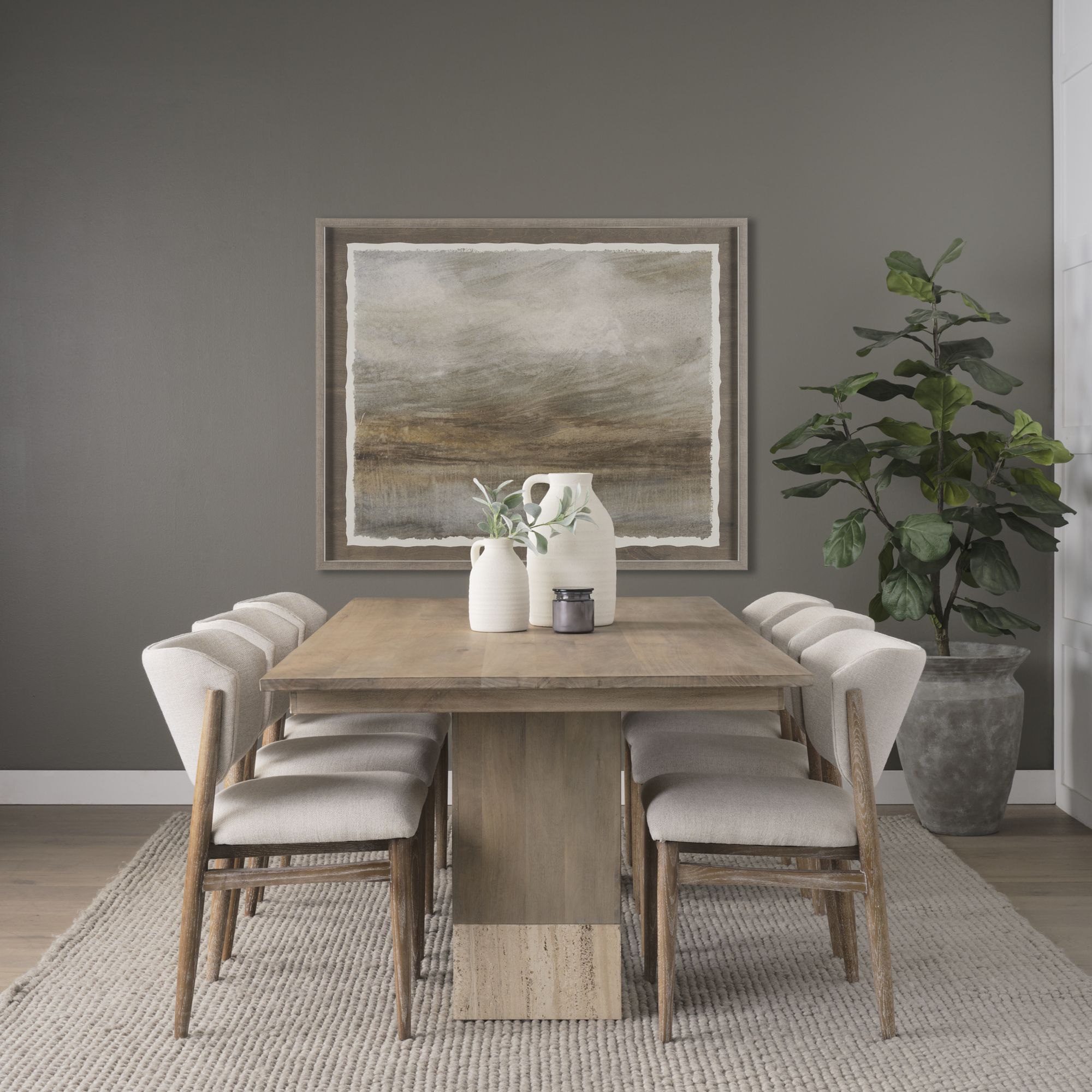 Mercana Shivon 84" Rectangular Dining Table - Light Brown