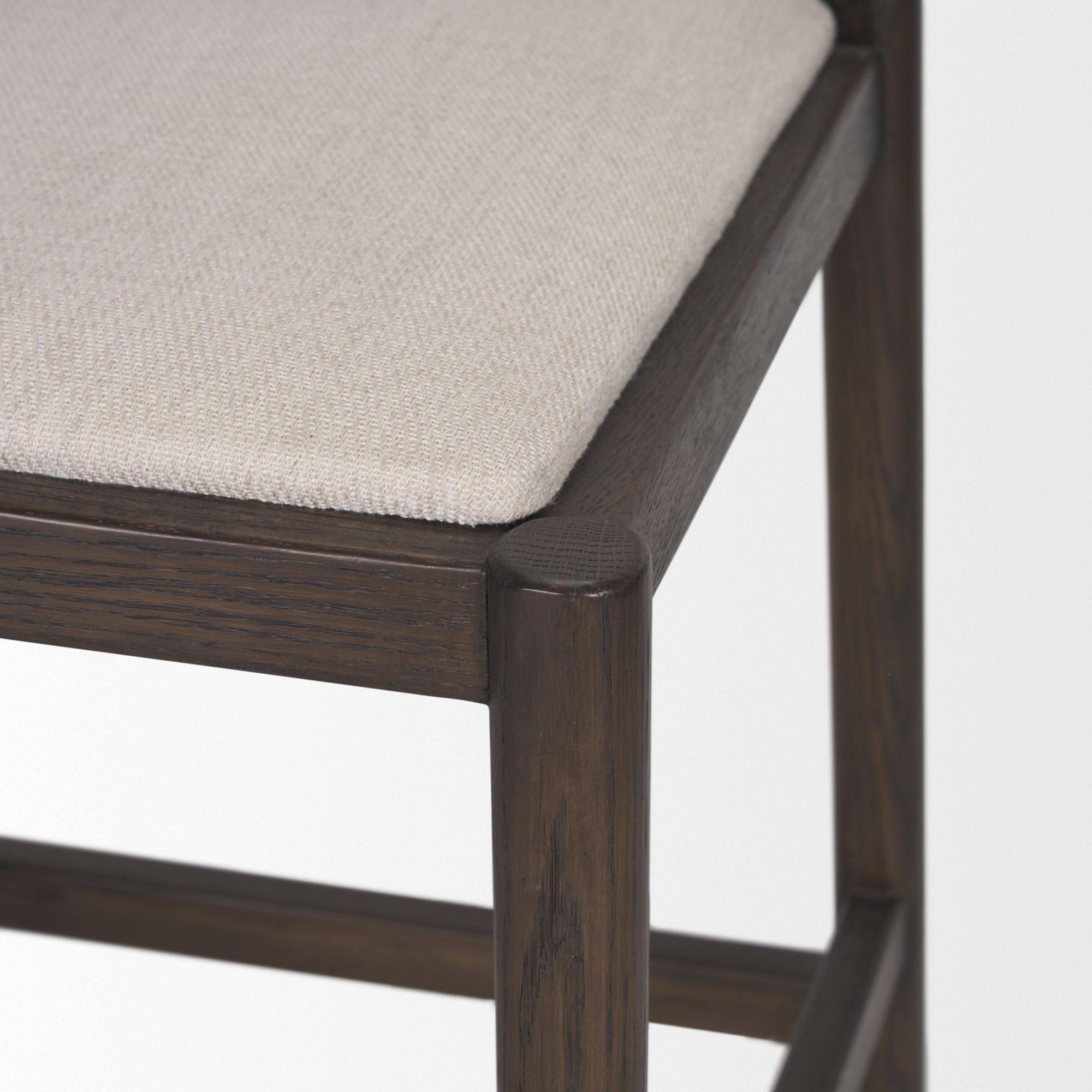 Mercana Sam Counter Stool with Cream Fabric - Dark Brown