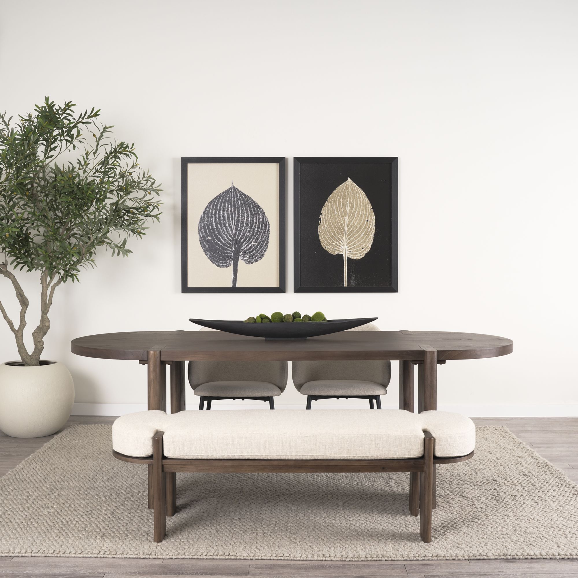 Mercana Sohan Oval Dining Table - Dark Brown