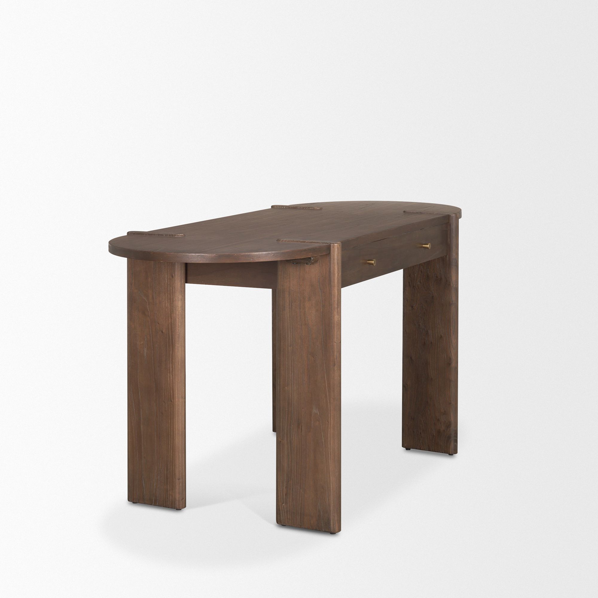 Mercana - Sohan Dark Brown Elm Wood Oblong Desk