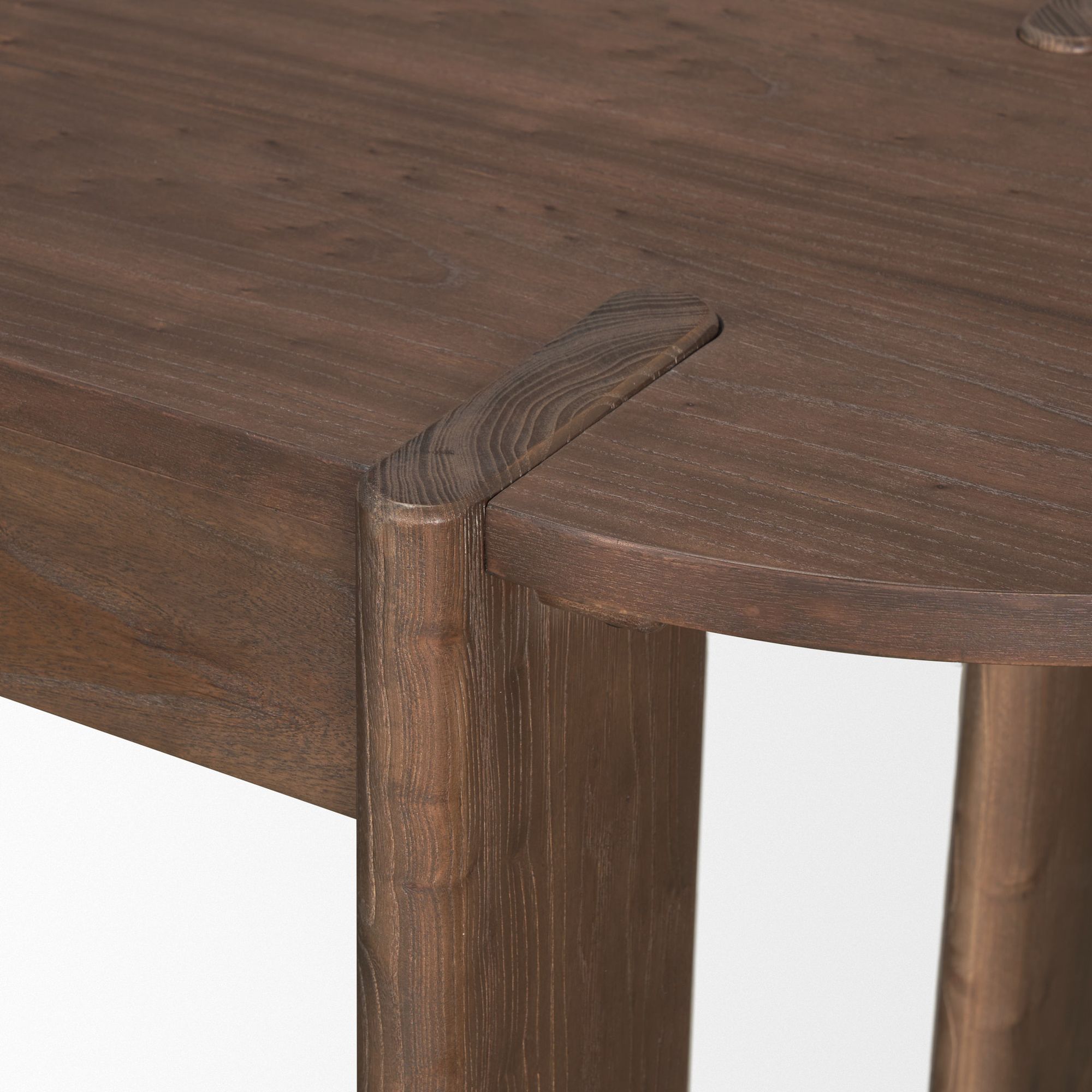 Mercana - Sohan Dark Brown Elm Wood Oblong Desk