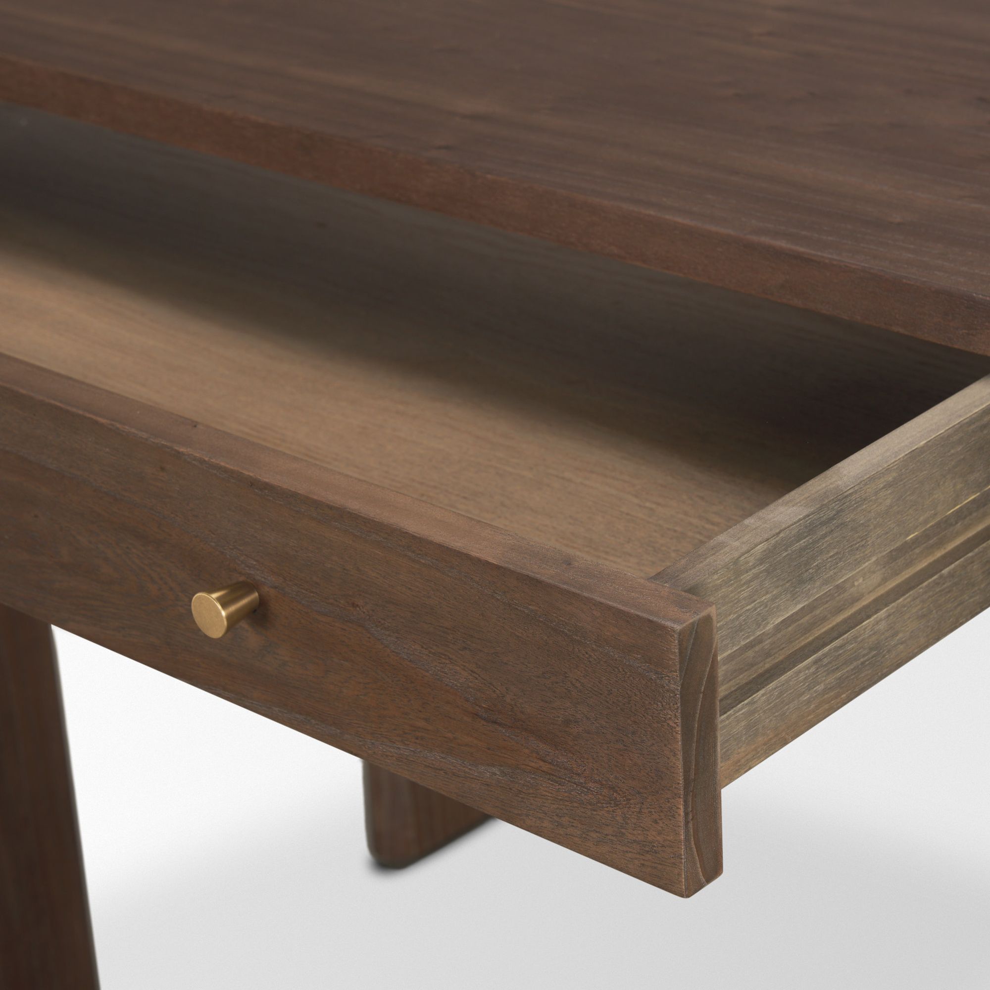 Mercana - Sohan Dark Brown Elm Wood Oblong Desk