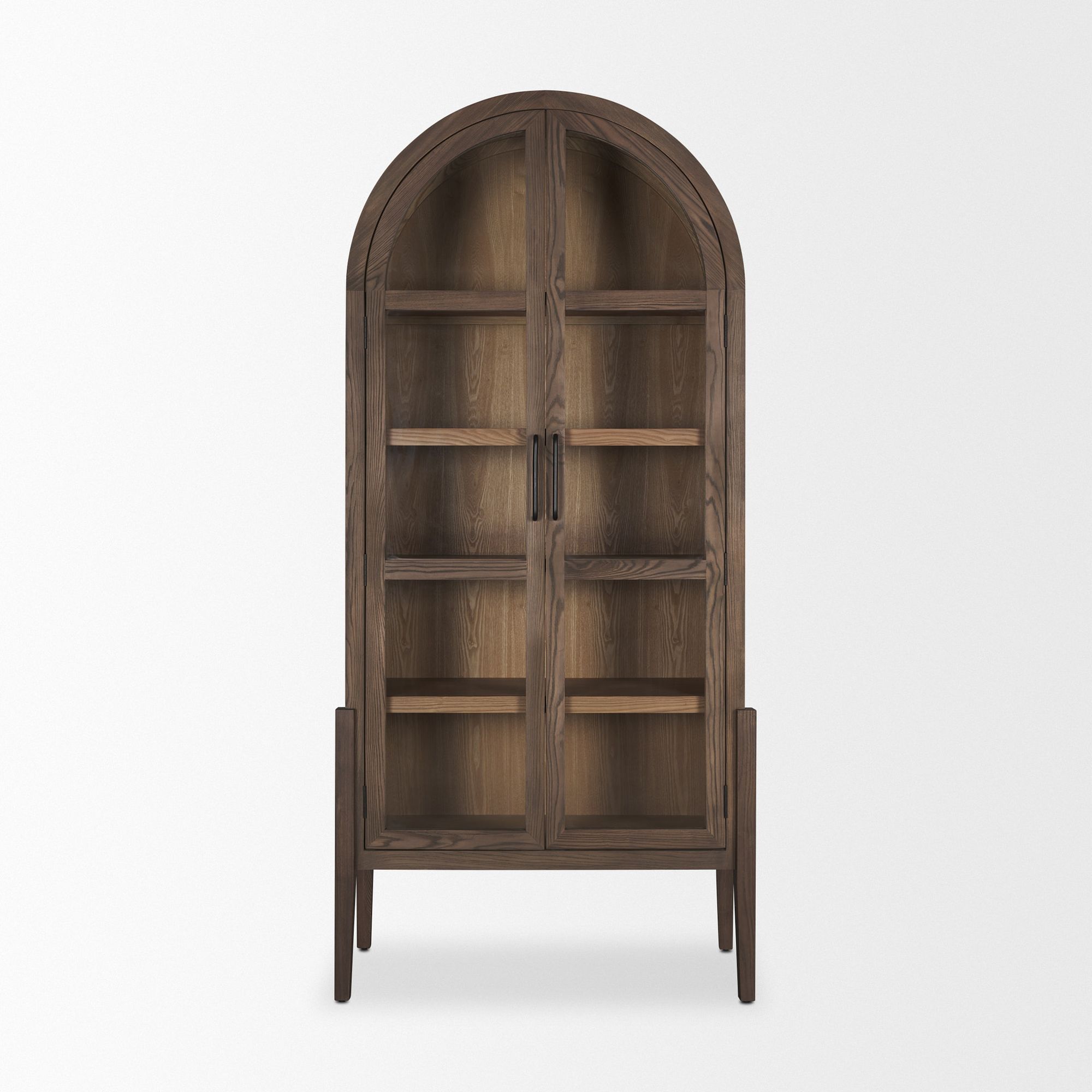 Mercana - Teva Two Toned Dark with Light Wood Arched Curio Cabinet