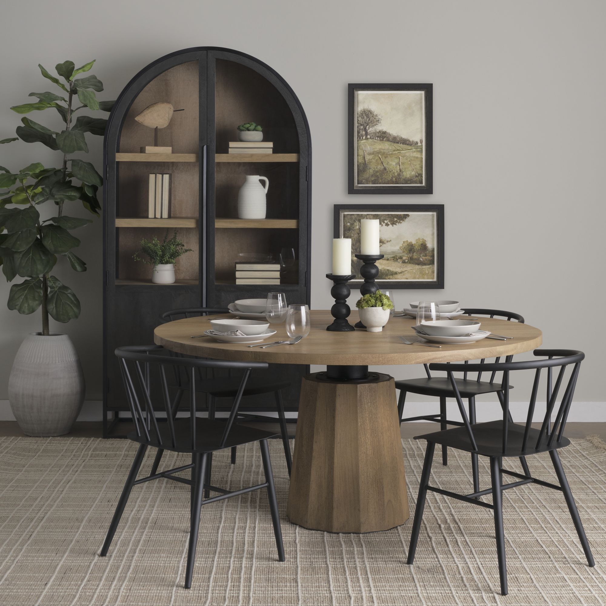 Mercana Swanson Round Dining Table - Light Brown