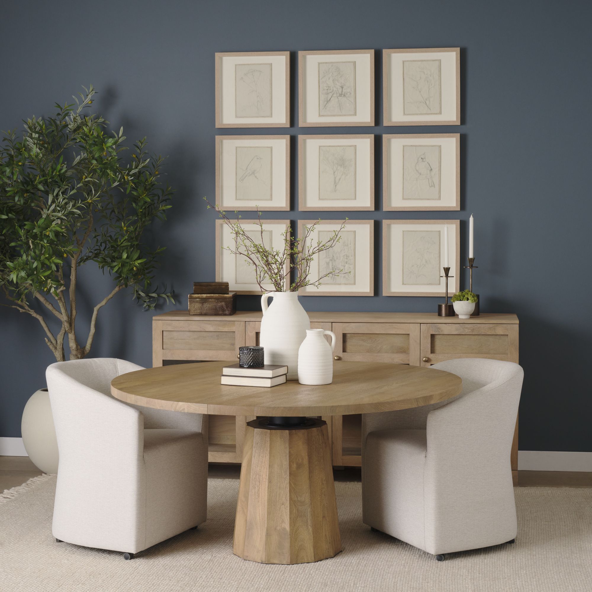 Mercana Swanson Round Dining Table - Light Brown