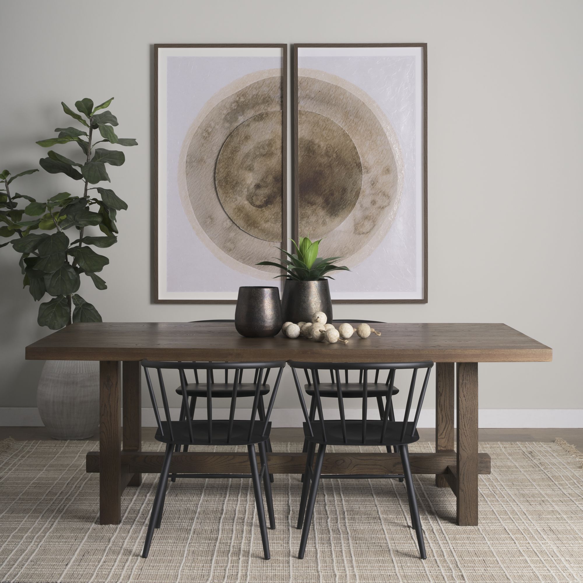 Mercana Suke Rectangular Dining Table - Light Brown