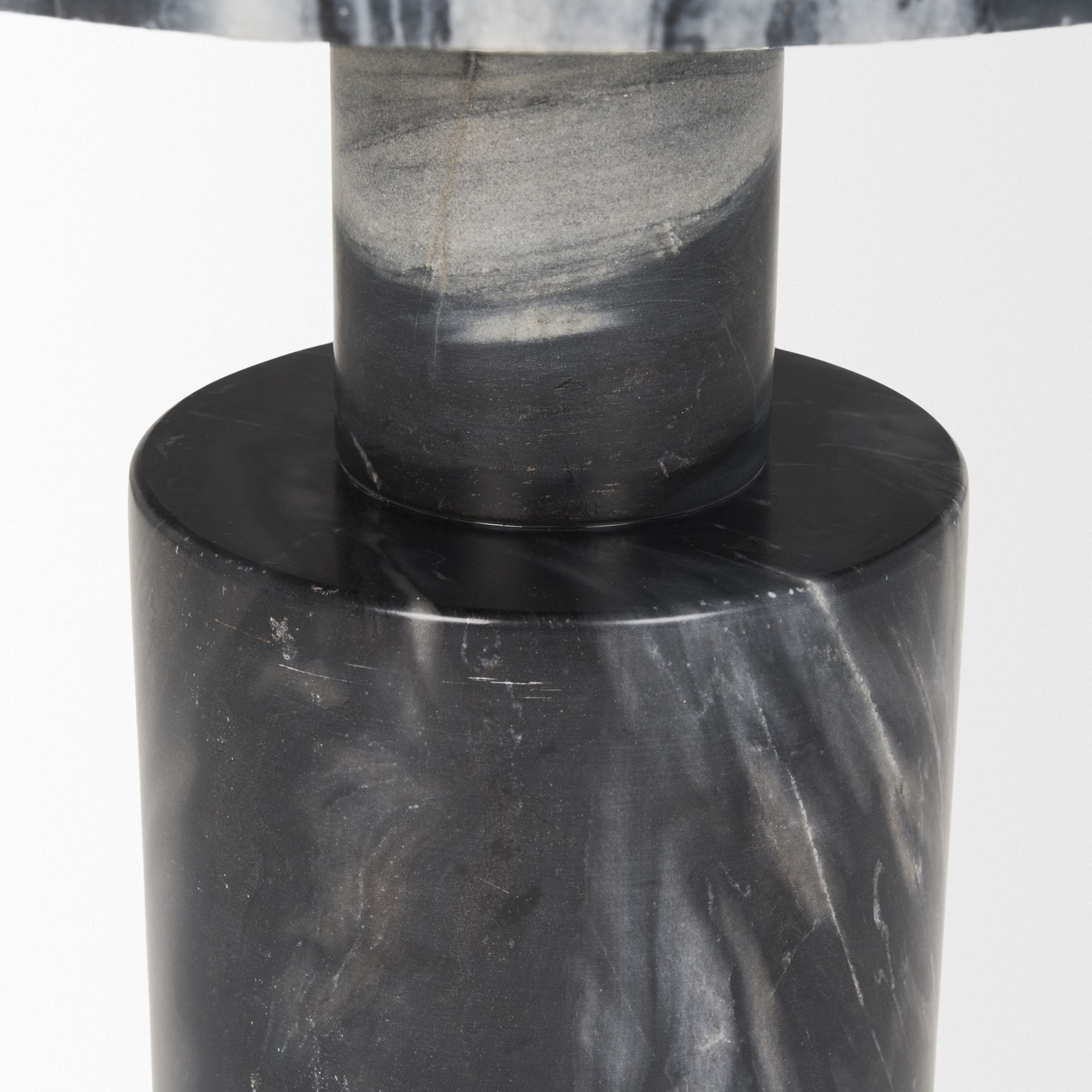 Mercana - Taite Solid Dark Gray Marble Pedestal Accent Table